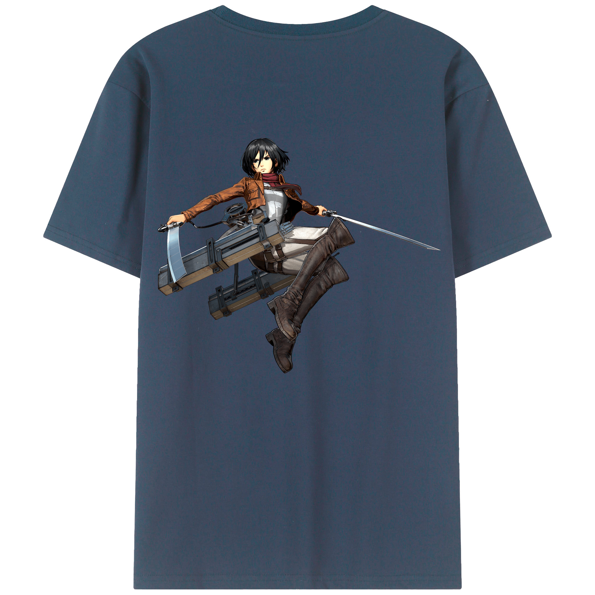 （画像用） 進撃の巨人 ミカサ·アッカーマン Attack on Titan Mikasa Ackerman 綿100％半袖Tシャツ（背面プリント）