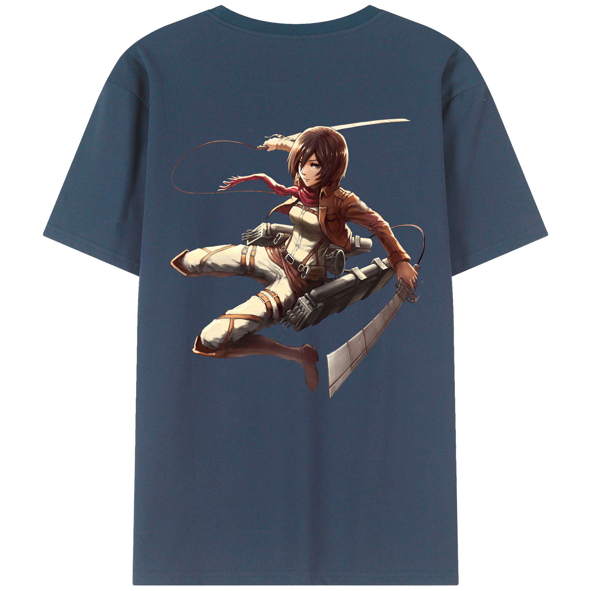 （画像用） 進撃の巨人 ミカサ·アッカーマン Attack on Titan Mikasa Ackerman 綿100％半袖Tシャツ（背面プリント）