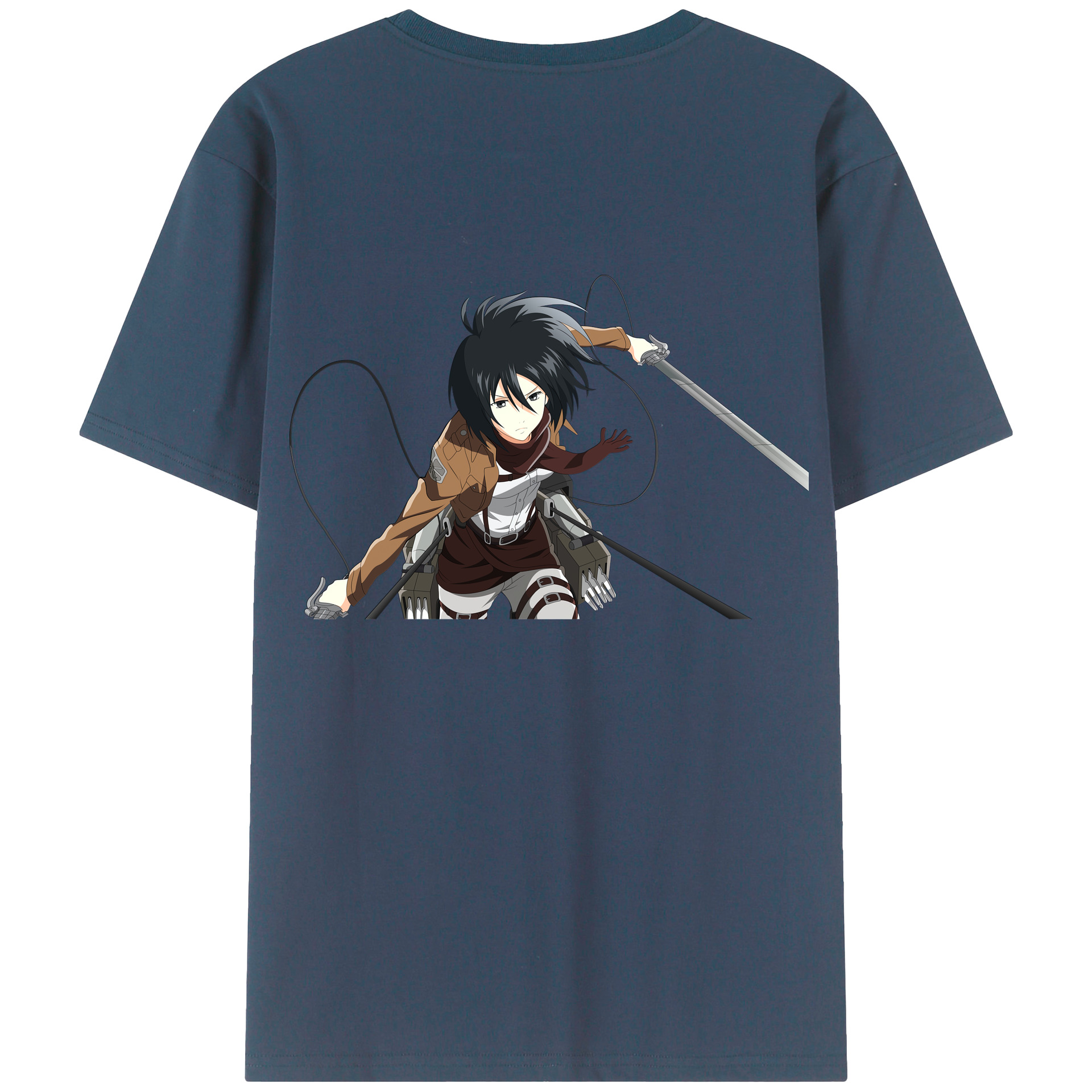 （画像用） 進撃の巨人 ミカサ·アッカーマン Attack on Titan Mikasa Ackerman 綿100％半袖Tシャツ（背面プリント）