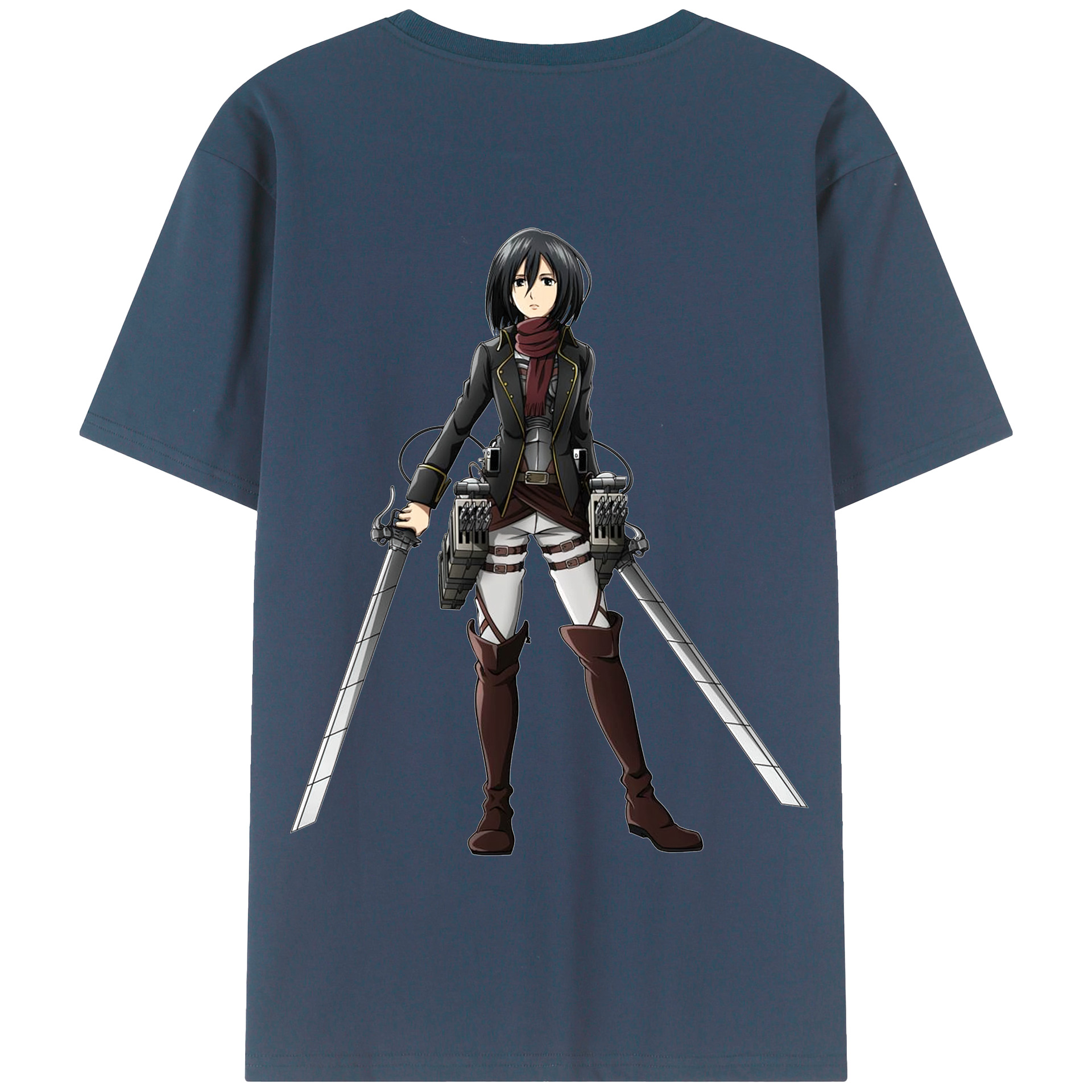 （画像用） 進撃の巨人 ミカサ·アッカーマン Attack on Titan Mikasa Ackerman 綿100％半袖Tシャツ（背面プリント）