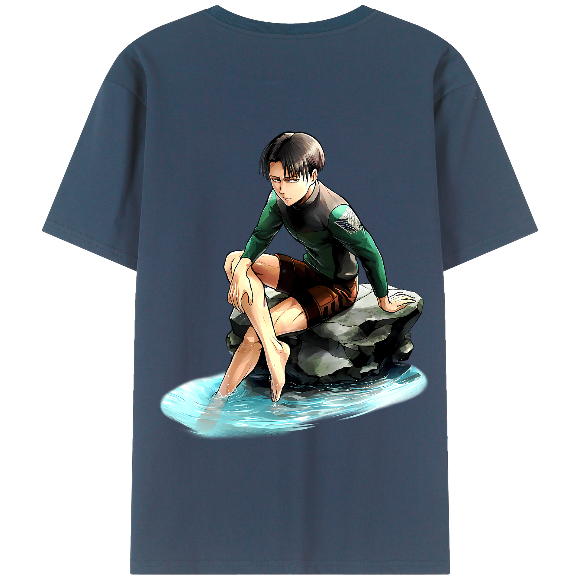 （画像用） 進撃の巨人 リヴァイ·アッカーマン Attack on Titan Levi Ackerman 綿100％半袖Tシャツ（背面プリント）