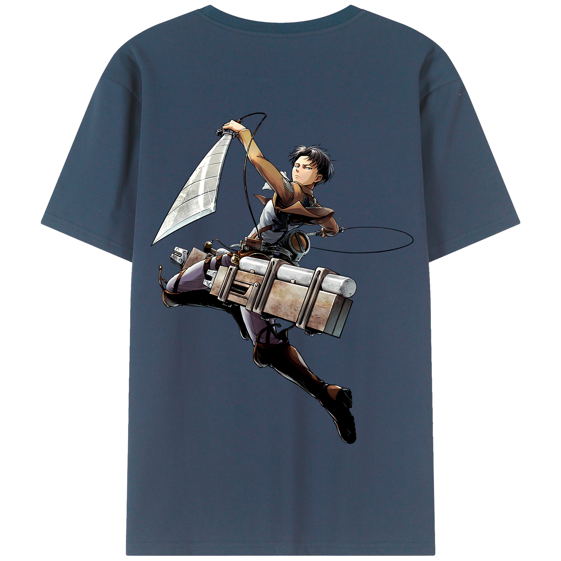 （画像用） 進撃の巨人 リヴァイ·アッカーマン Attack on Titan Levi Ackerman 綿100％半袖Tシャツ（背面プリント）