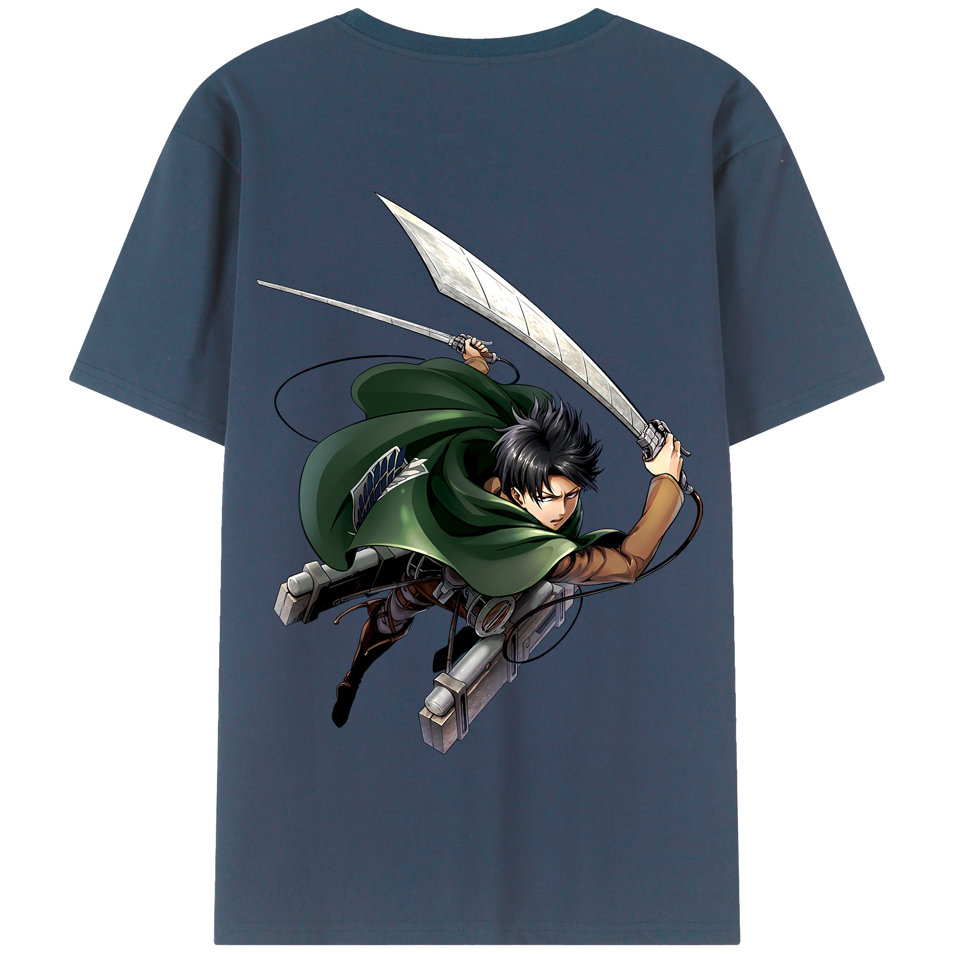 （画像用） 進撃の巨人 リヴァイ·アッカーマン Attack on Titan Levi Ackerman 綿100％半袖Tシャツ（背面プリント）