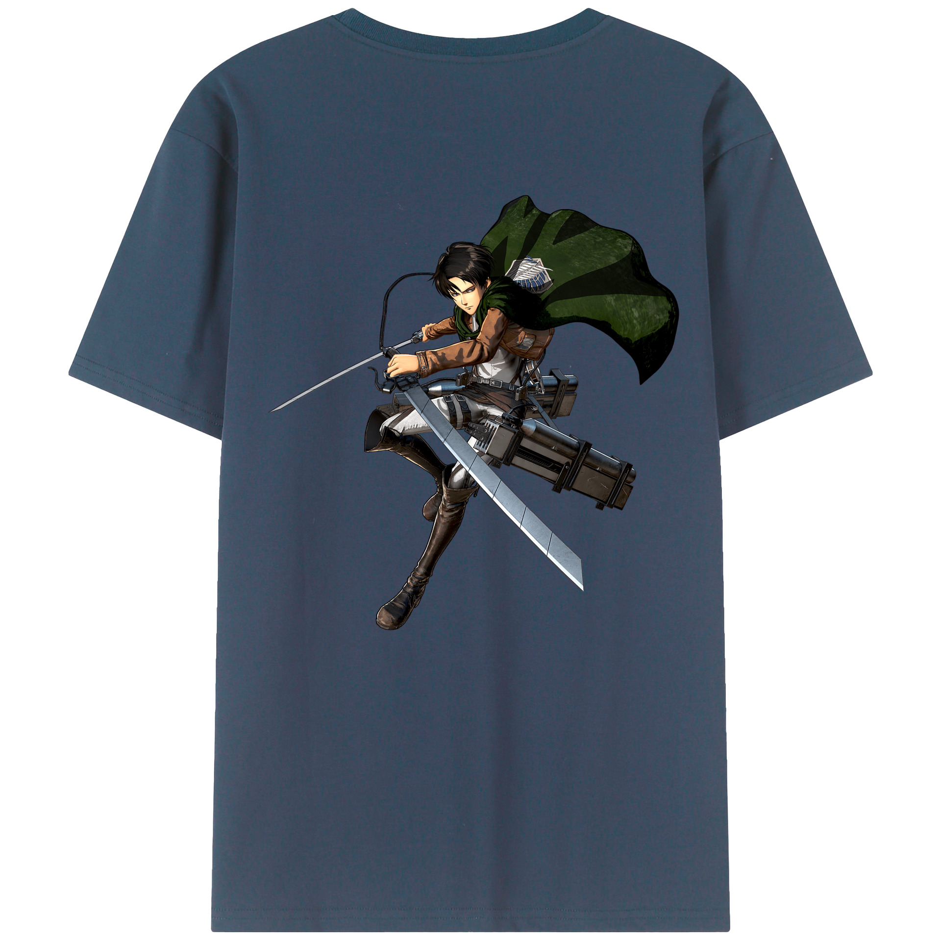 （画像用） 進撃の巨人 リヴァイ·アッカーマン Attack on Titan Levi Ackerman 綿100％半袖Tシャツ（背面プリント）