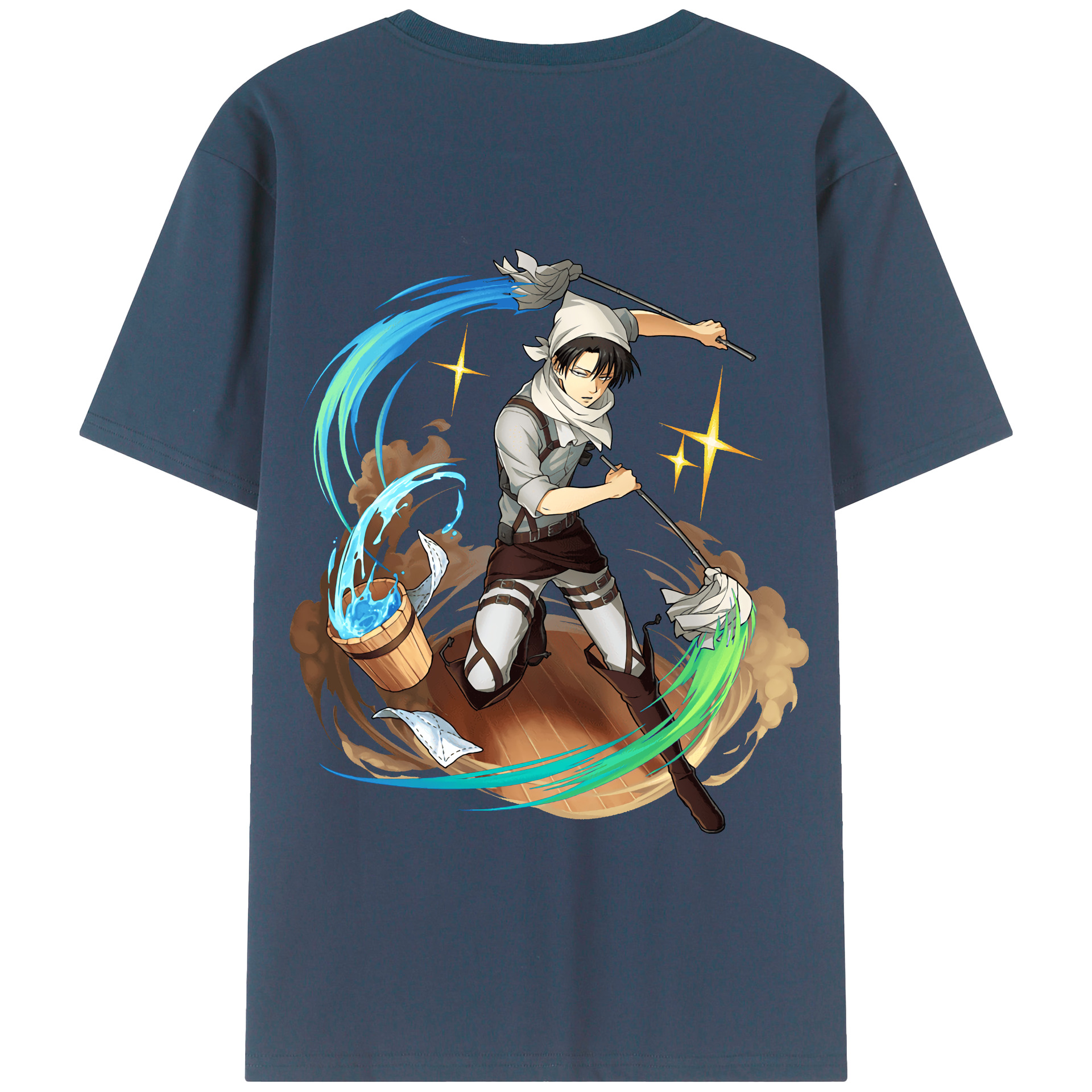（画像用） 進撃の巨人 リヴァイ·アッカーマン Attack on Titan Levi Ackerman 綿100％半袖Tシャツ（背面プリント）