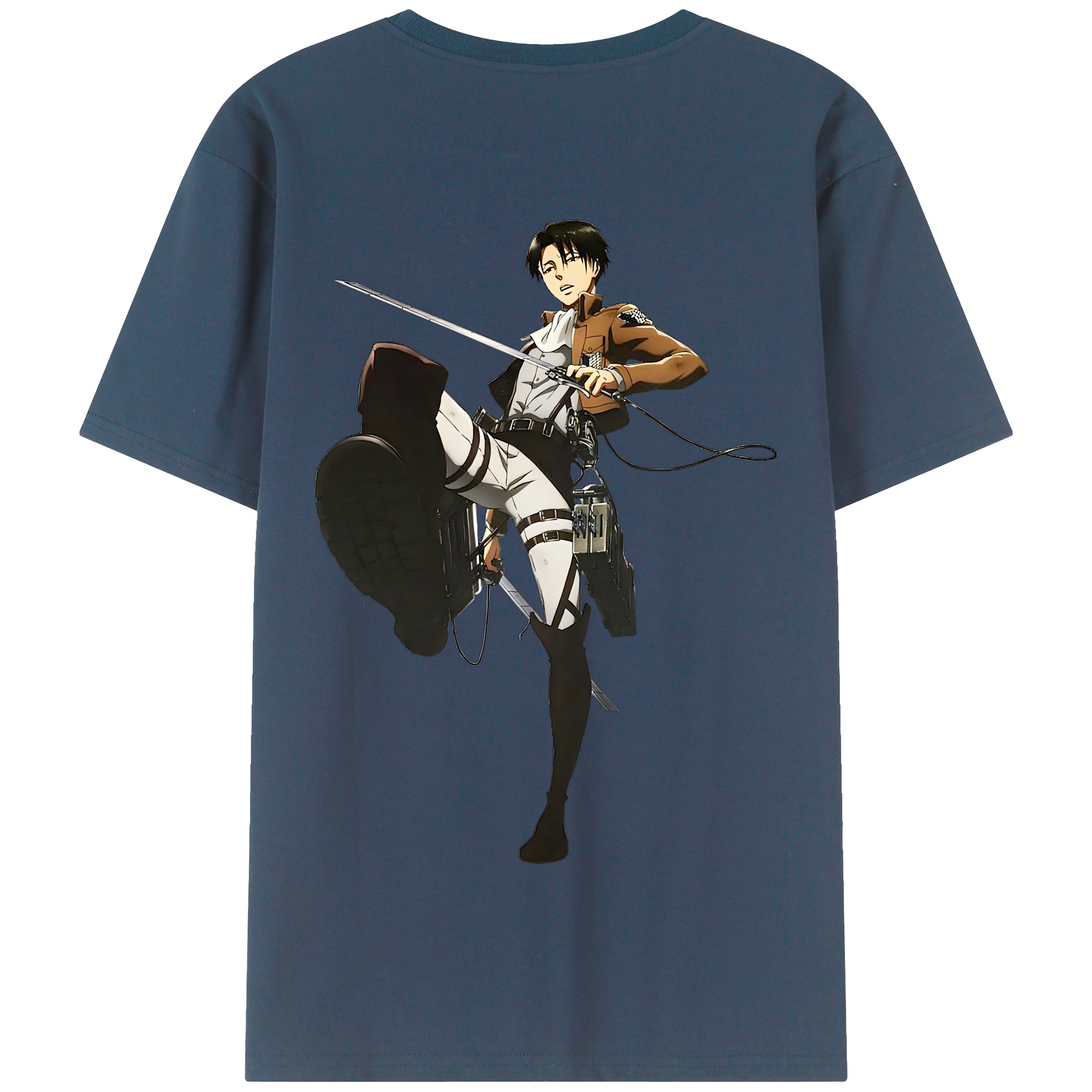 （画像用） 進撃の巨人 リヴァイ·アッカーマン Attack on Titan Levi Ackerman 綿100％半袖Tシャツ（背面プリント）