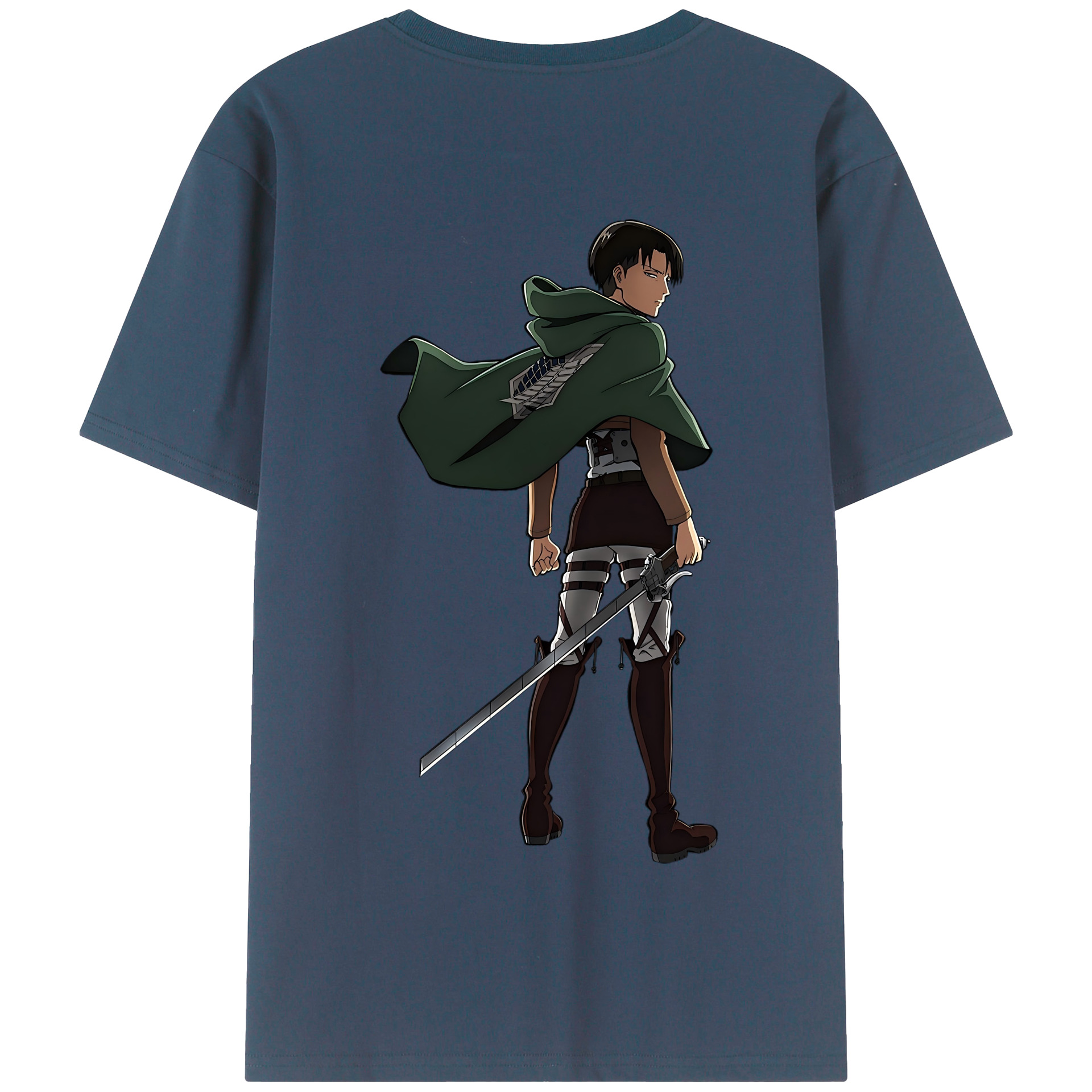 （画像用） 進撃の巨人 リヴァイ·アッカーマン Attack on Titan Levi Ackerman 綿100％半袖Tシャツ（背面プリント）