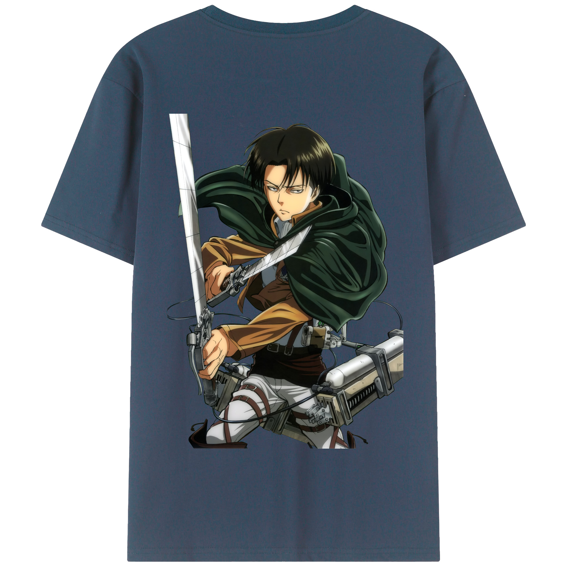 （画像用） 進撃の巨人 リヴァイ·アッカーマン Attack on Titan Levi Ackerman 綿100％半袖Tシャツ（背面プリント）