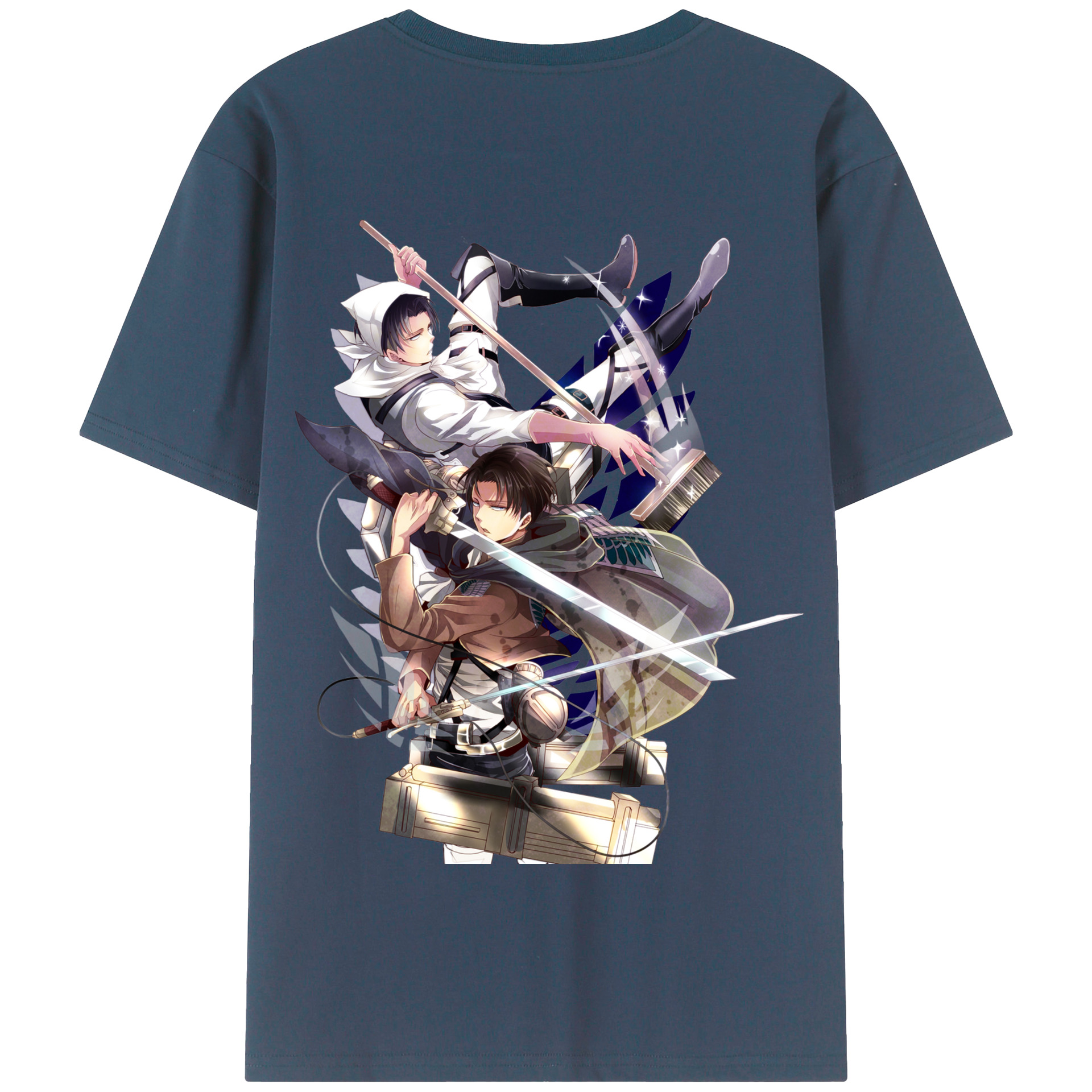 （画像用） 進撃の巨人 リヴァイ·アッカーマン Attack on Titan Levi Ackerman 綿100％半袖Tシャツ（背面プリント）