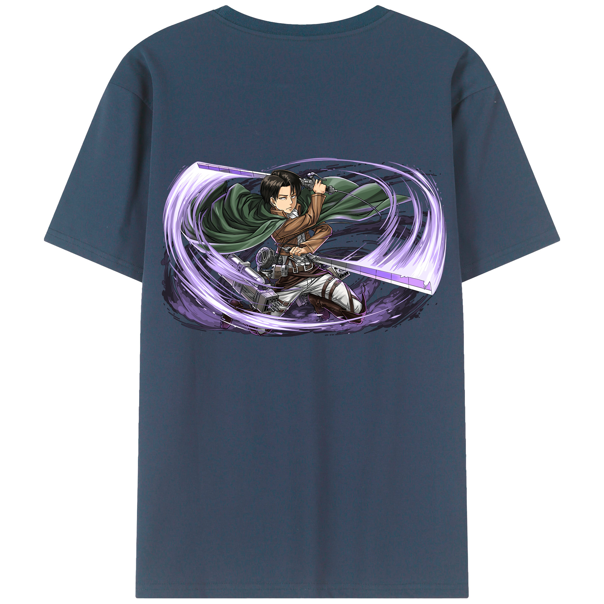 （画像用） 進撃の巨人 リヴァイ·アッカーマン Attack on Titan Levi Ackerman 綿100％半袖Tシャツ（背面プリント）