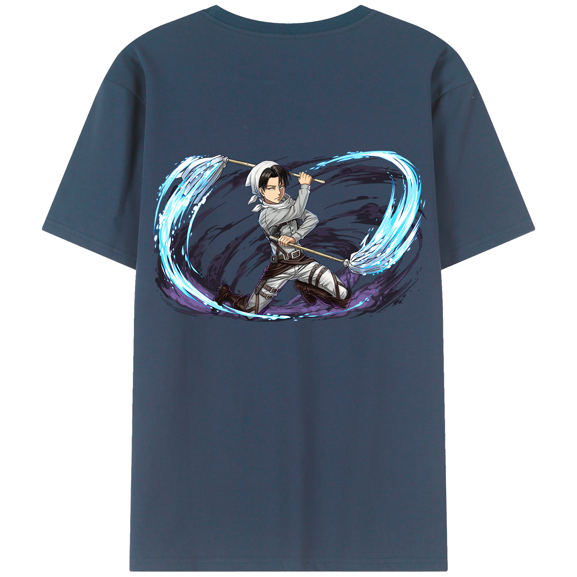 （画像用） 進撃の巨人 リヴァイ·アッカーマン Attack on Titan Levi Ackerman 綿100％半袖Tシャツ（背面プリント）