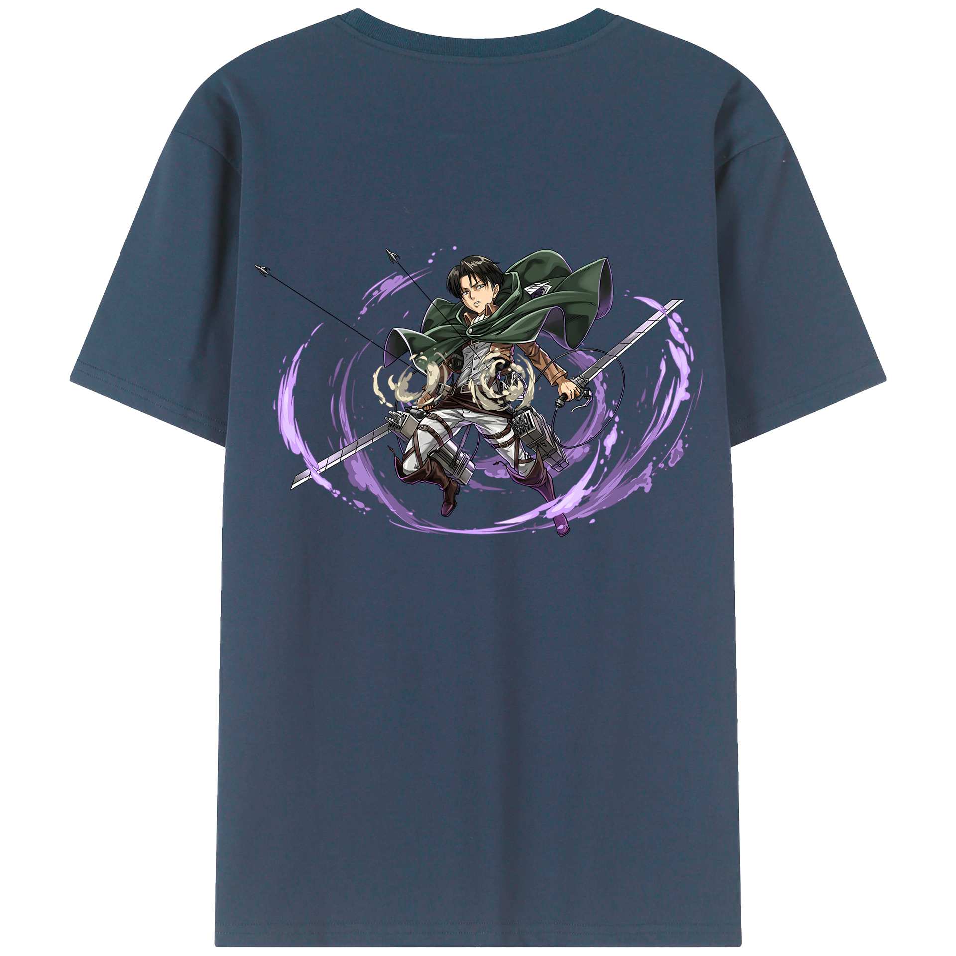 （画像用） 進撃の巨人 リヴァイ·アッカーマン Attack on Titan Levi Ackerman 綿100％半袖Tシャツ（背面プリント）