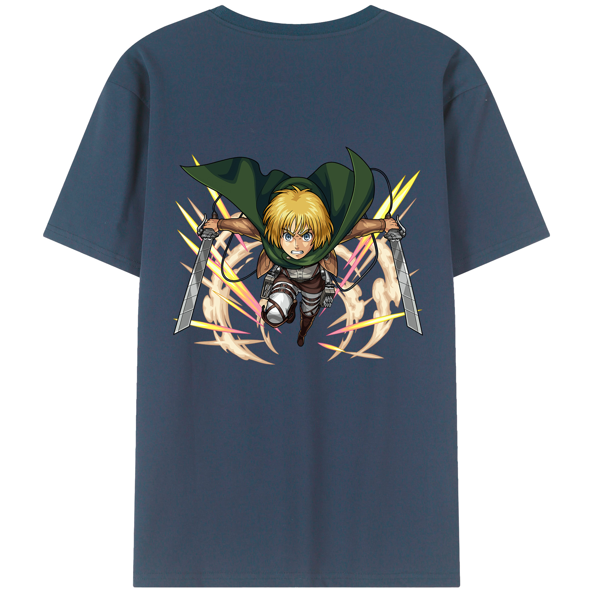 （画像用） 進撃の巨人 アルミン·アルレルト Attack on Titan Armin Arlert 綿100％半袖Tシャツ（背面プリント）