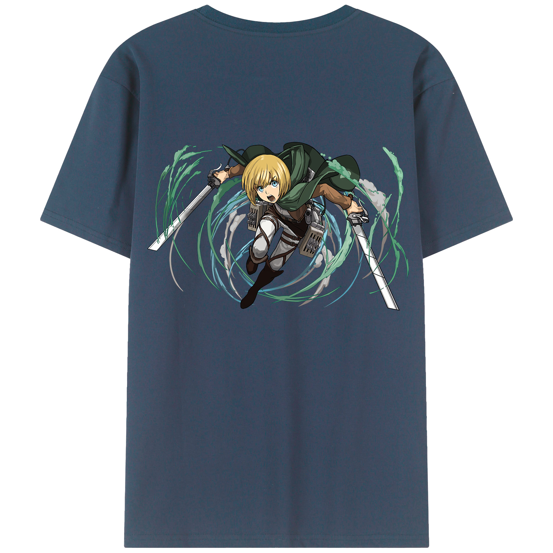 （画像用） 進撃の巨人 アルミン·アルレルト Attack on Titan Armin Arlert 綿100％半袖Tシャツ（背面プリント）