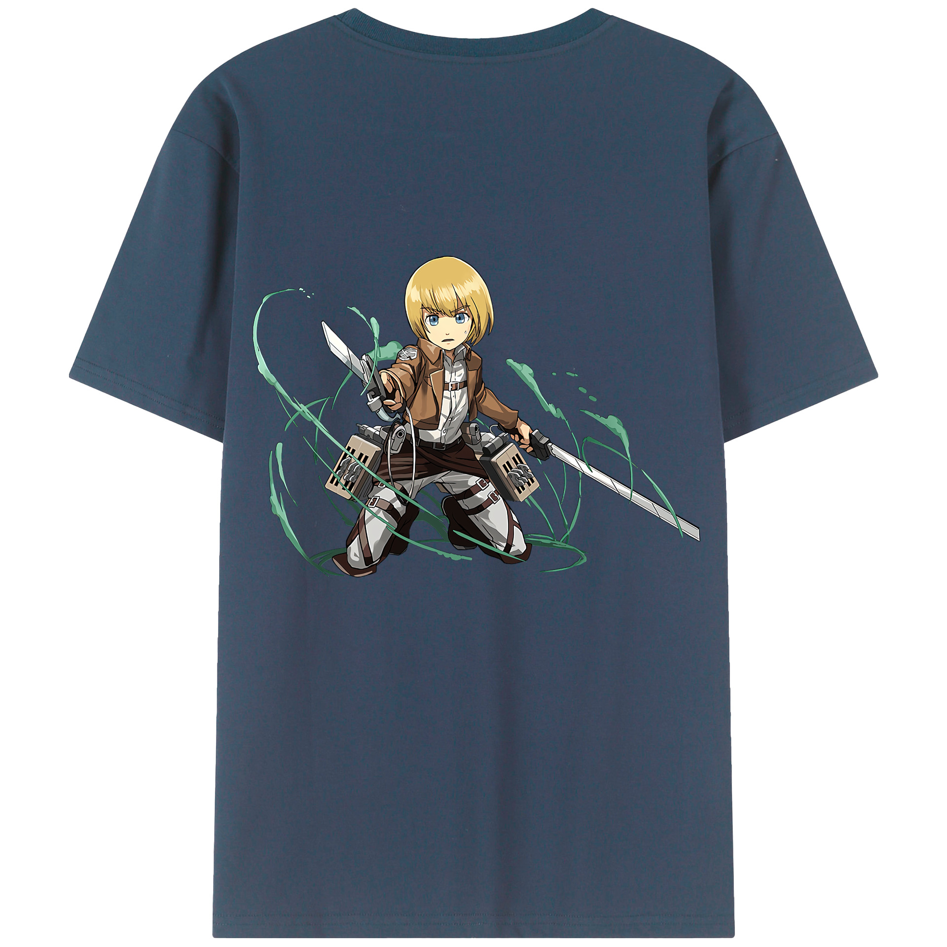 （画像用） 進撃の巨人 アルミン·アルレルト Attack on Titan Armin Arlert 綿100％半袖Tシャツ（背面プリント）