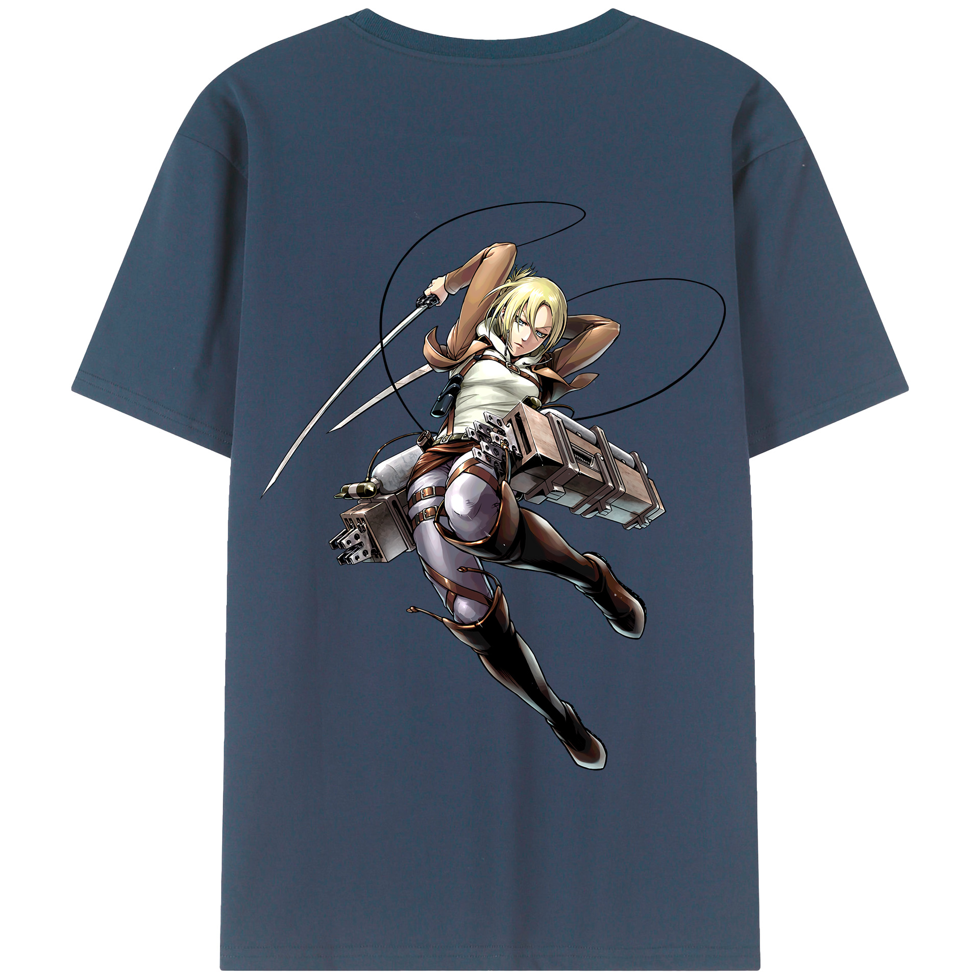 （画像用） 進撃の巨人 アニ・レオンハート Attack on Titan Annie Leonhart 綿100％半袖Tシャツ（背面プリント）
