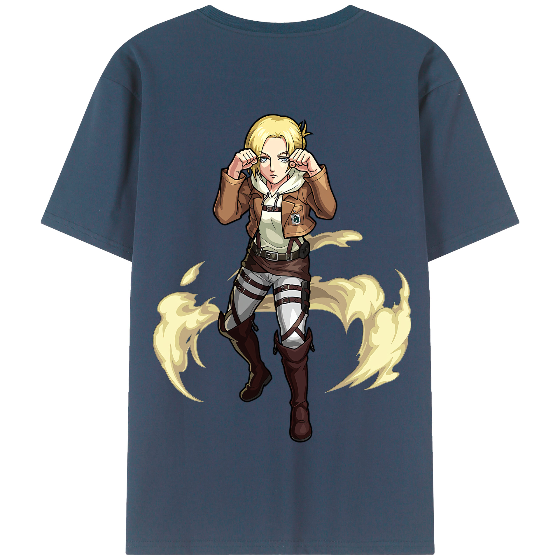 （画像用） 進撃の巨人 アニ・レオンハート Attack on Titan Annie Leonhart 綿100％半袖Tシャツ（背面プリント）