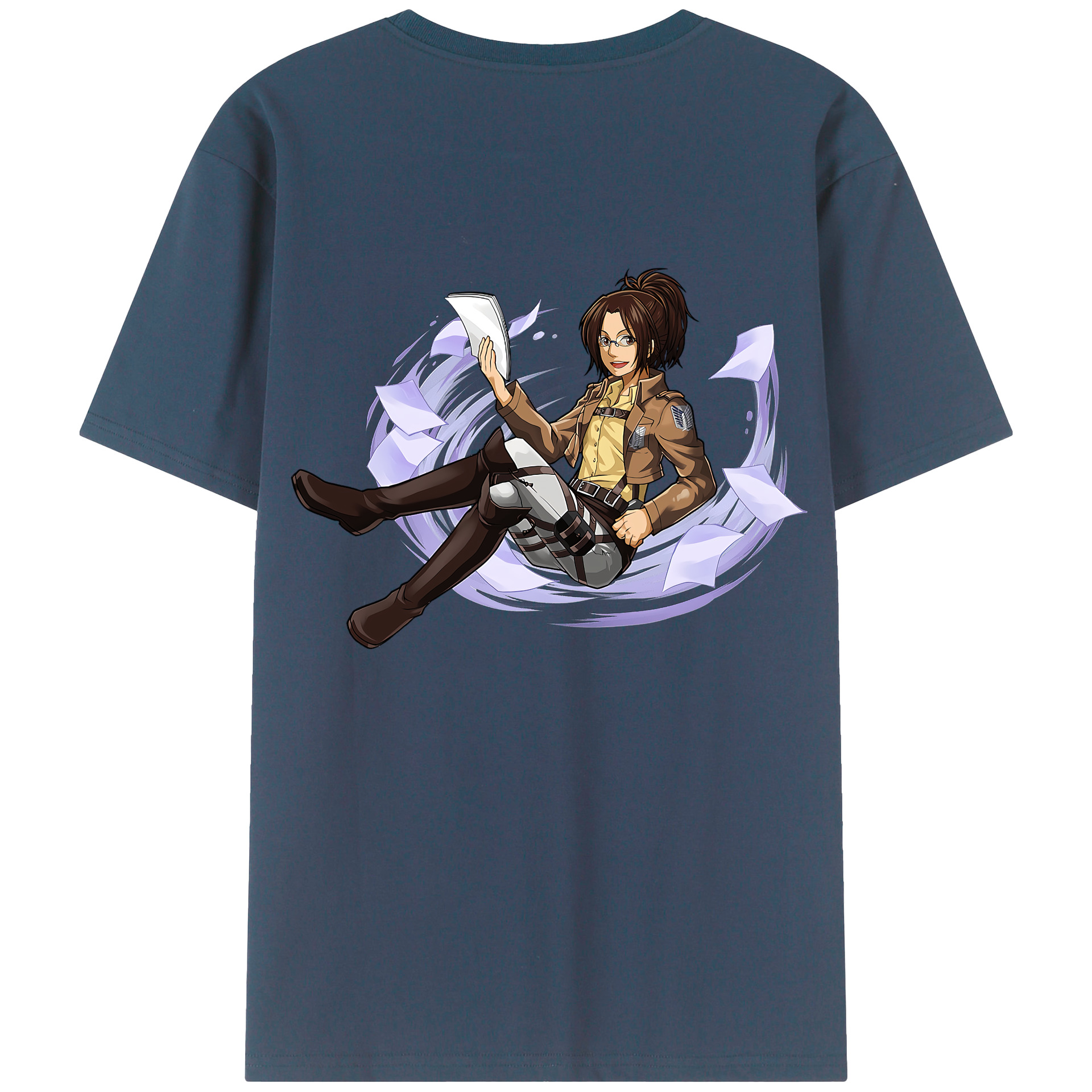 （画像用） 進撃の巨人 ハンジ·ゾエ Attack on Titan Hanji Zoe 綿100％半袖Tシャツ（背面プリント）
