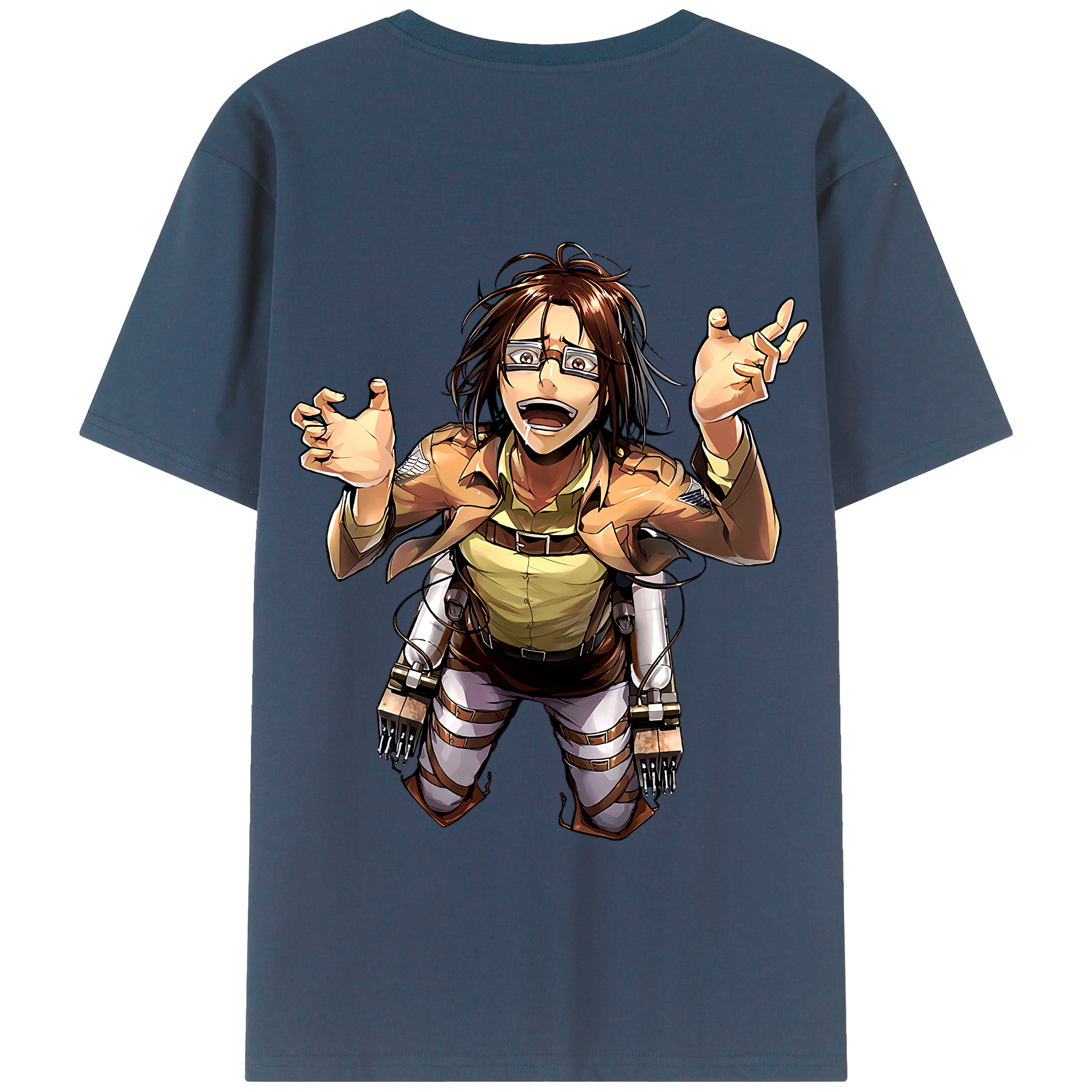 （画像用） 進撃の巨人 ハンジ·ゾエ Attack on Titan Hanji Zoe 綿100％半袖Tシャツ（背面プリント）