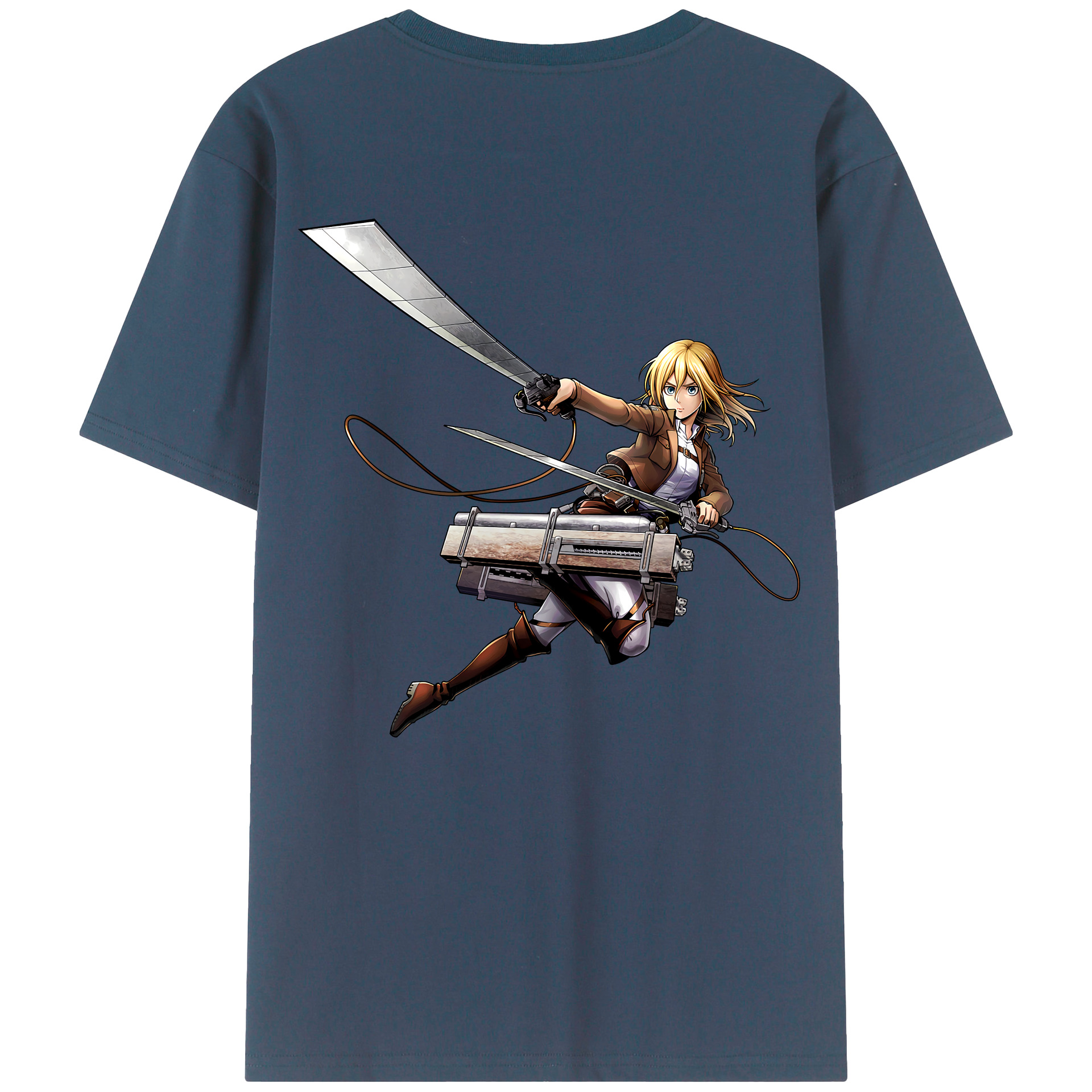 （画像用） 進撃の巨人 クリスタ·レンズ Attack on Titan Christa Lenz 綿100％半袖Tシャツ（背面プリント）