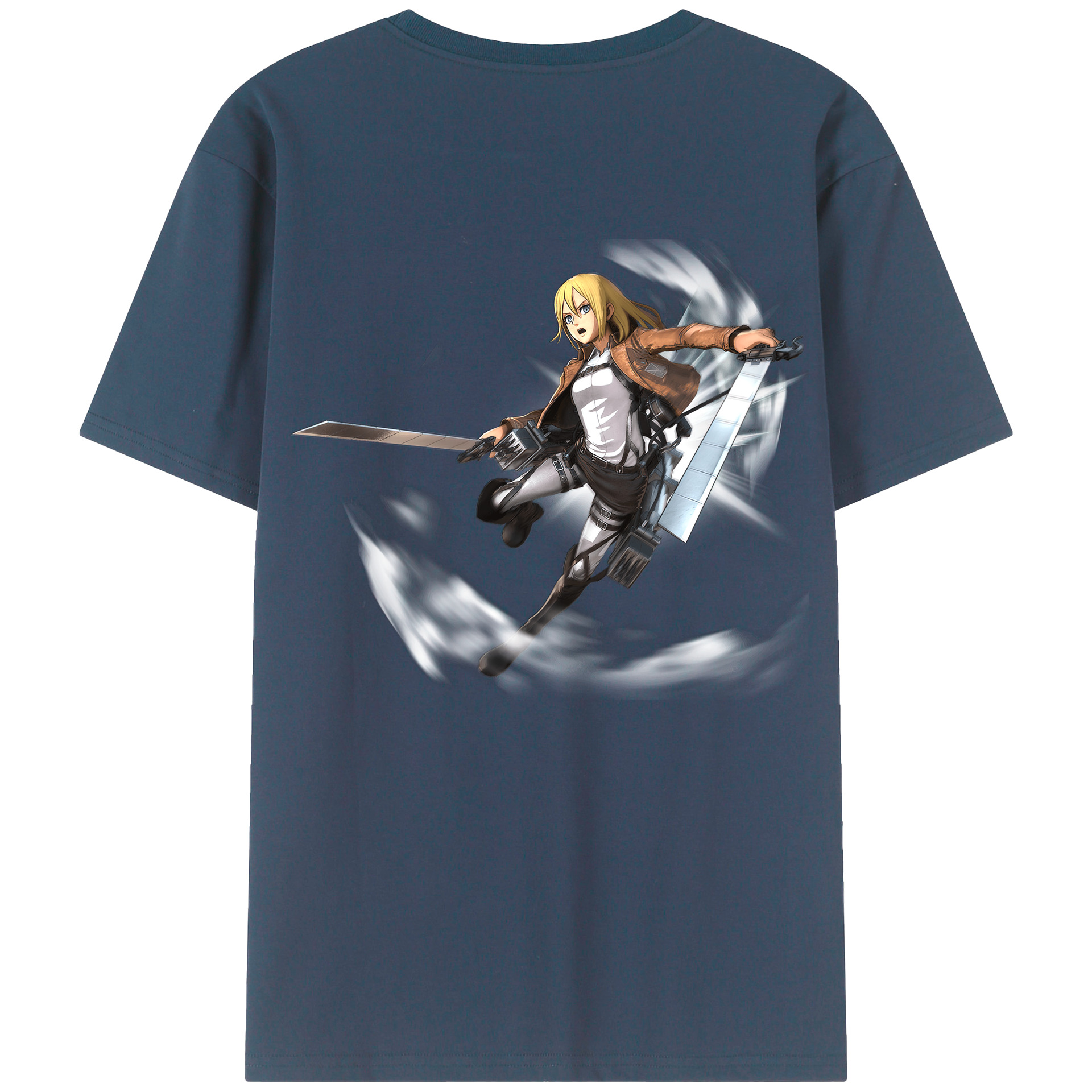 （画像用） 進撃の巨人 クリスタ·レンズ Attack on Titan Christa Lenz 綿100％半袖Tシャツ（背面プリント）