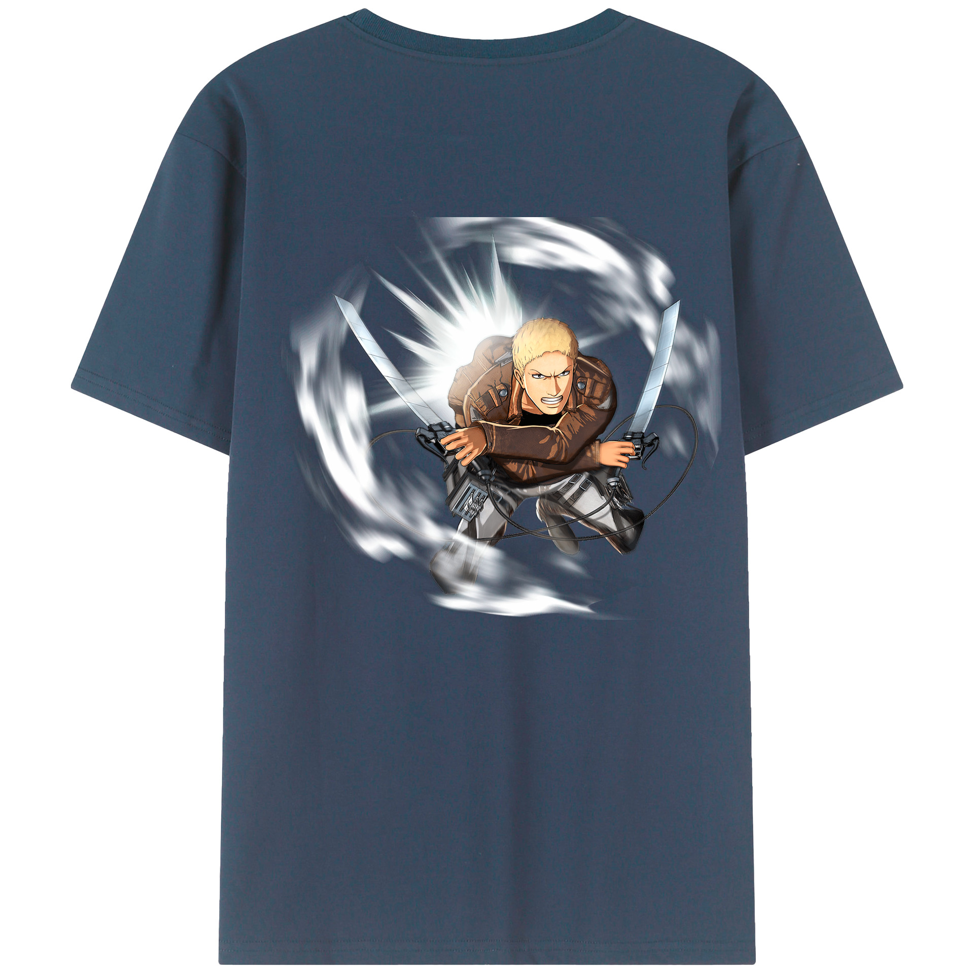 （画像用） 進撃の巨人 ライナー・ブラウン Attack on Titan Reiner Braun 綿100％半袖Tシャツ（背面プリント）