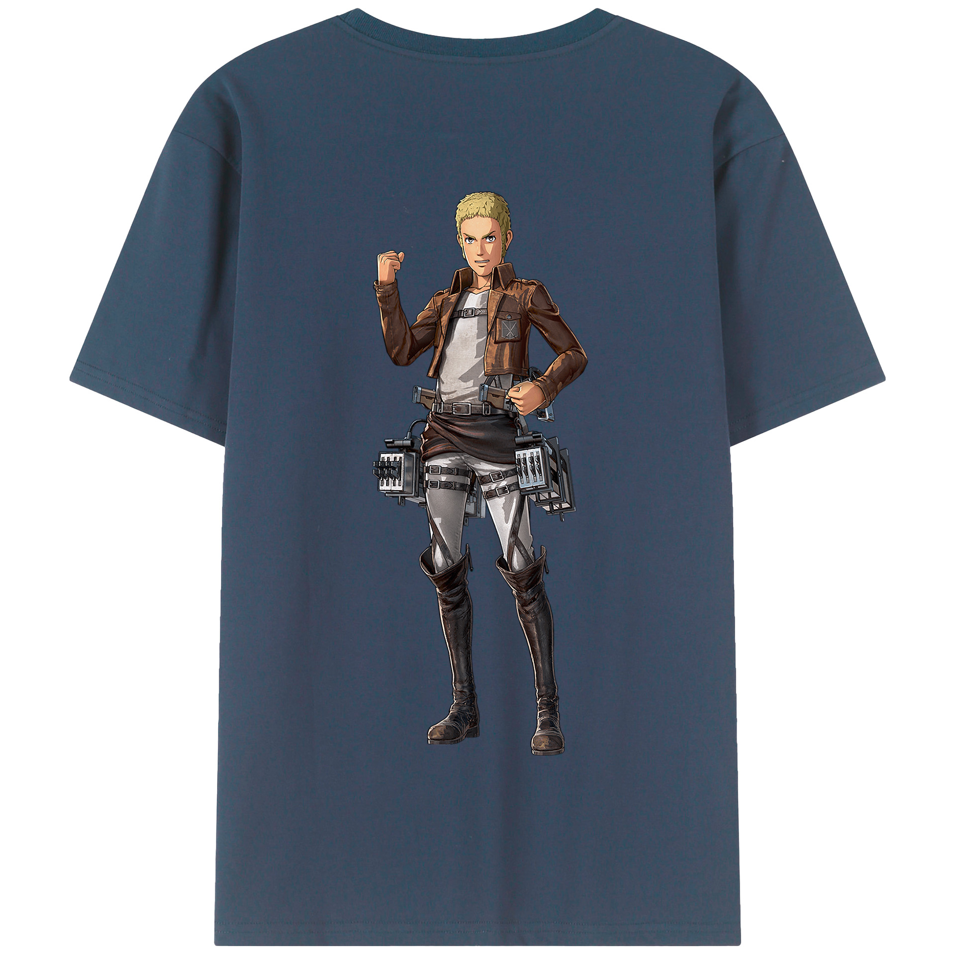 （画像用） 進撃の巨人 ライナー・ブラウン Attack on Titan Reiner Braun 綿100％半袖Tシャツ（背面プリント）