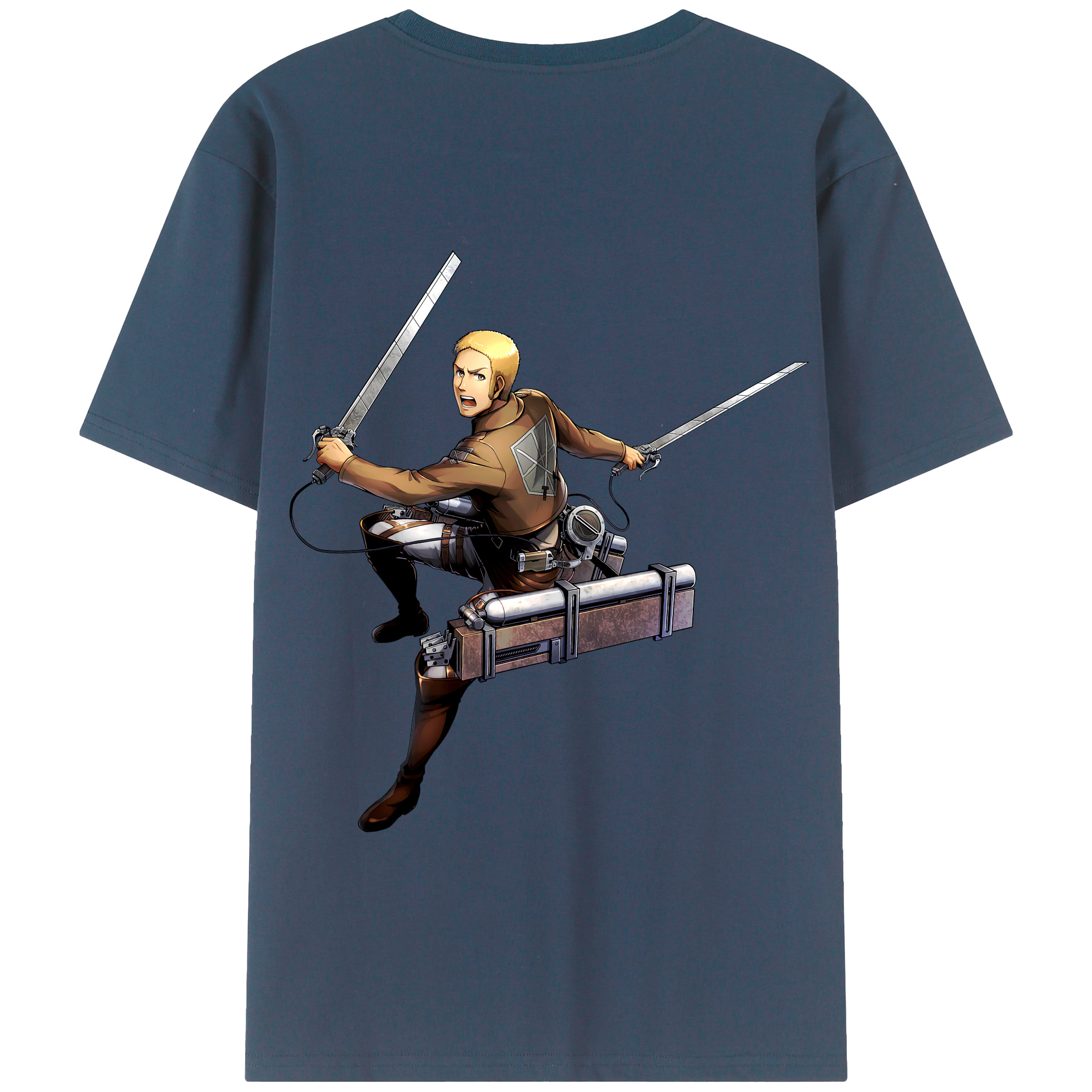 （画像用） 進撃の巨人 ライナー・ブラウン Attack on Titan Reiner Braun 綿100％半袖Tシャツ（背面プリント）