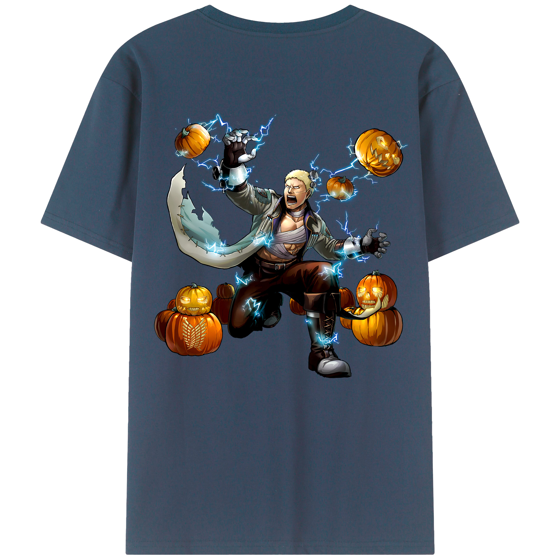 （画像用） 進撃の巨人 ライナー・ブラウン Attack on Titan Reiner Braun 綿100％半袖Tシャツ（背面プリント）