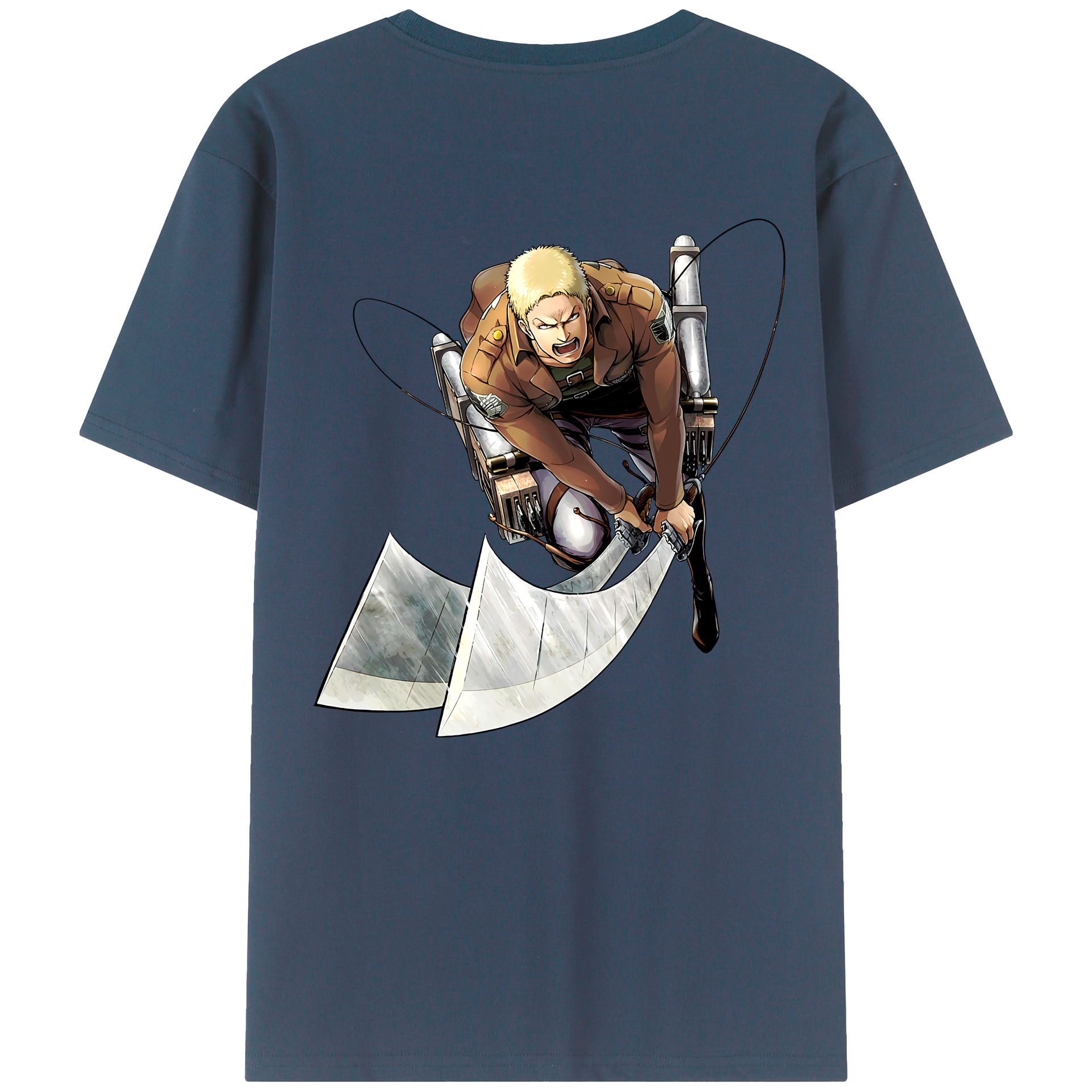 （画像用） 進撃の巨人 ライナー・ブラウン Attack on Titan Reiner Braun 綿100％半袖Tシャツ（背面プリント）