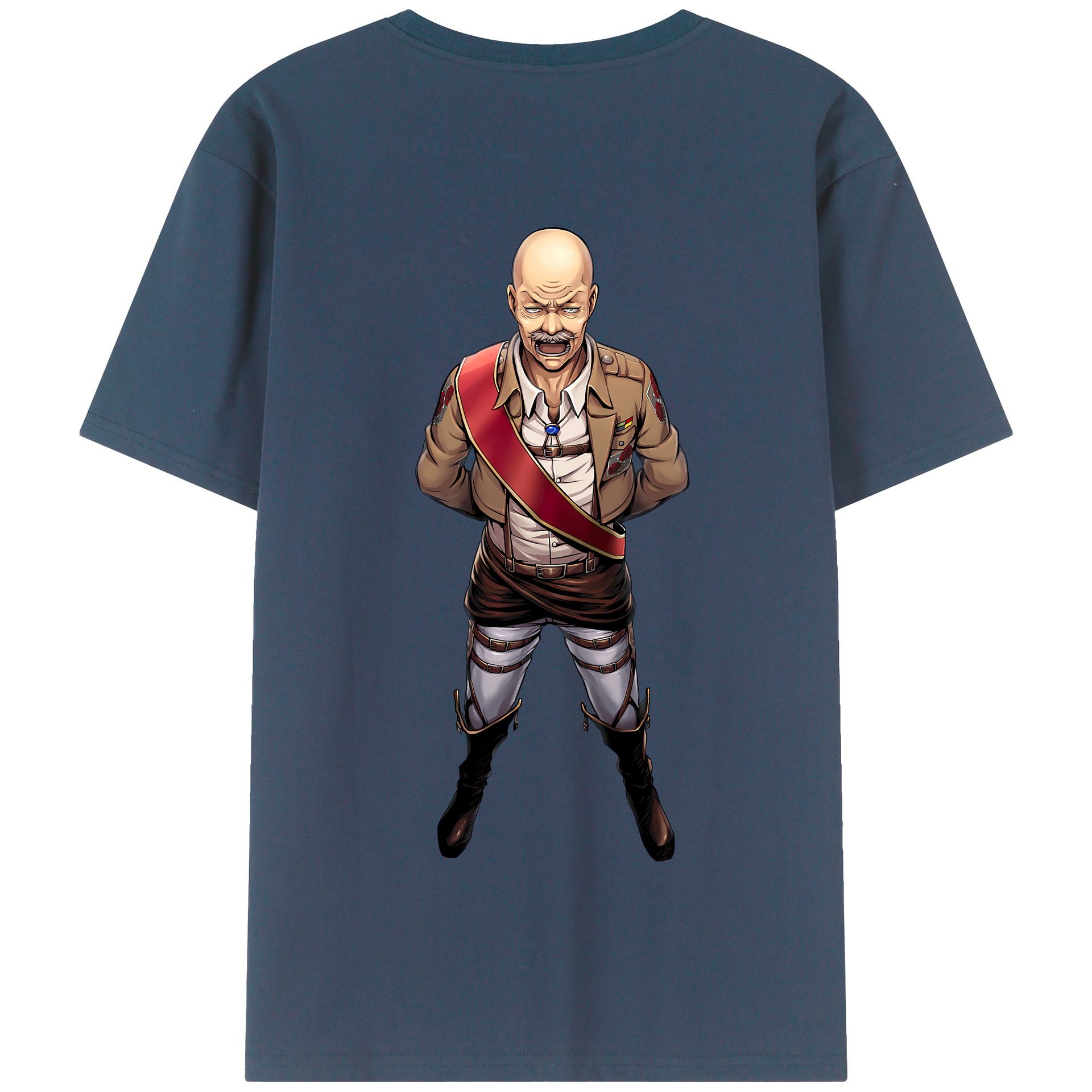 （画像用） 進撃の巨人 ドット·ピクシス Attack on Titan Dot Pixis 綿100％半袖Tシャツ（背面プリント）