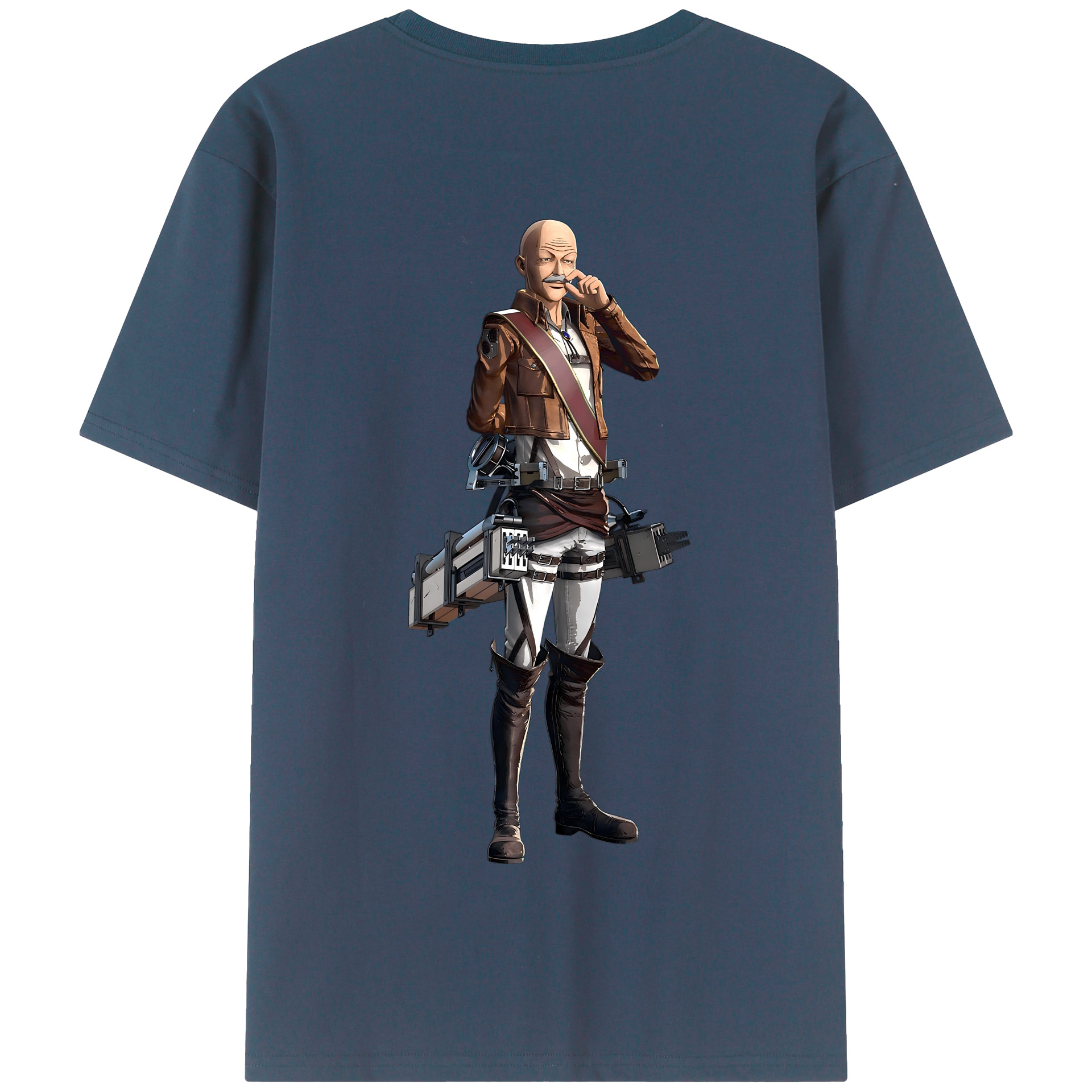 （画像用） 進撃の巨人 ドット·ピクシス Attack on Titan Dot Pixis 綿100％半袖Tシャツ（背面プリント）