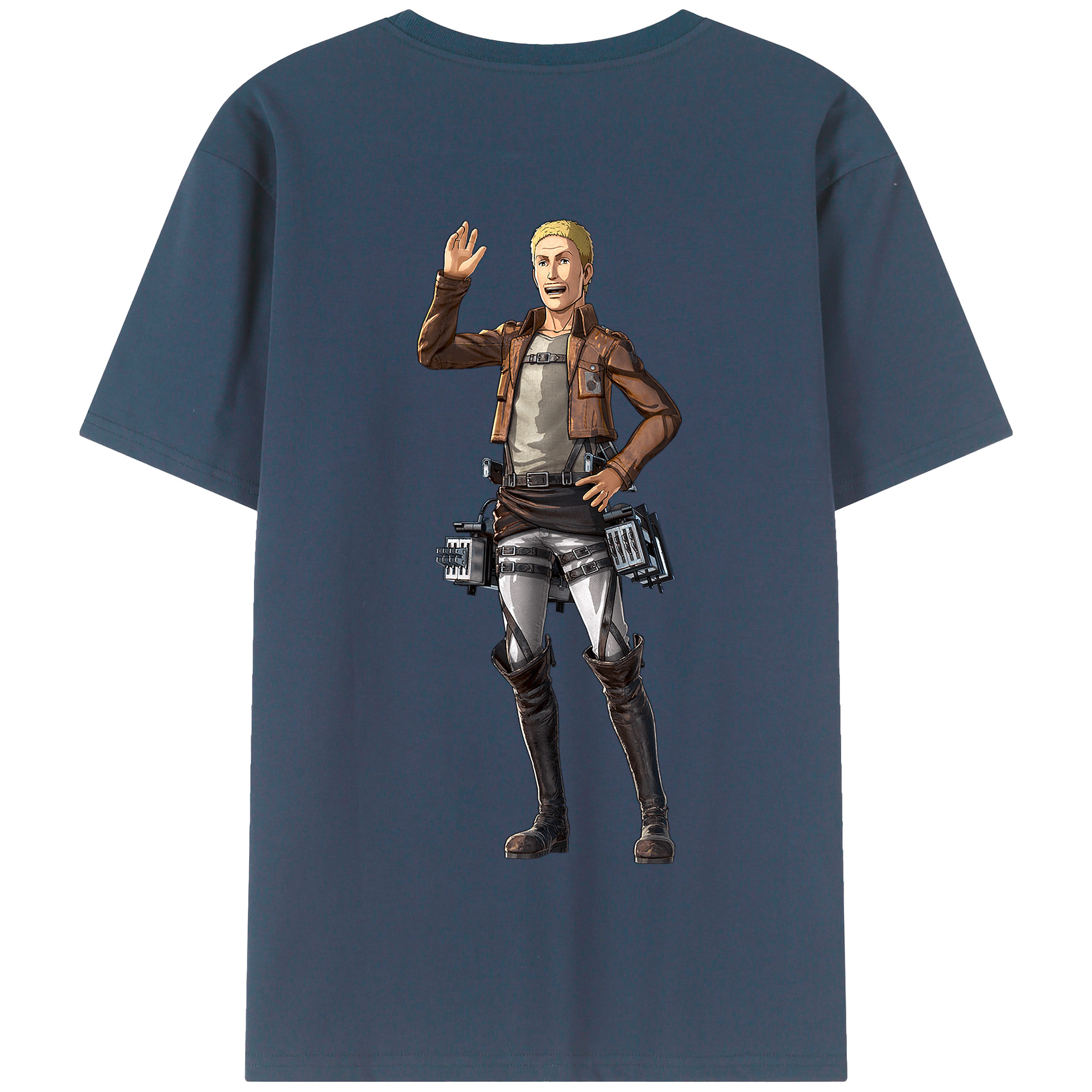 （画像用） 進撃の巨人 ハンネス Attack on Titan Hannes 綿100％半袖Tシャツ（背面プリント）