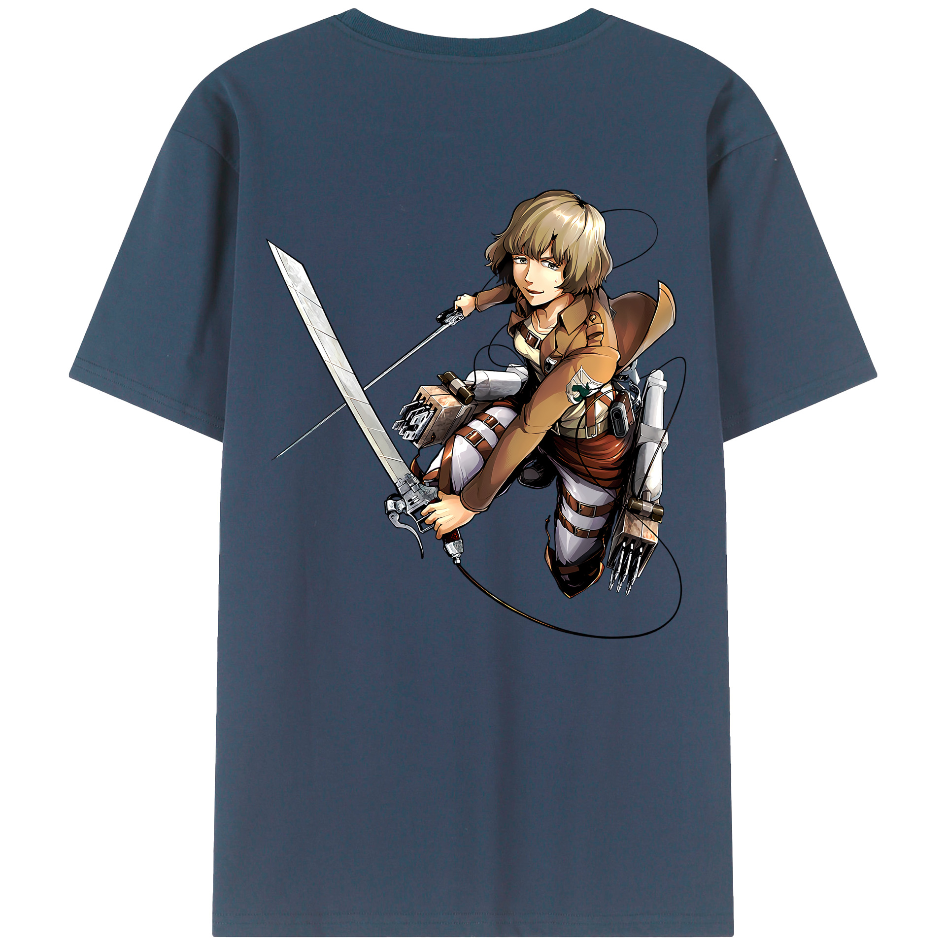 （画像用） 進撃の巨人 ヒツチ Attack on Titan Hitch 綿100％半袖Tシャツ（背面プリント）