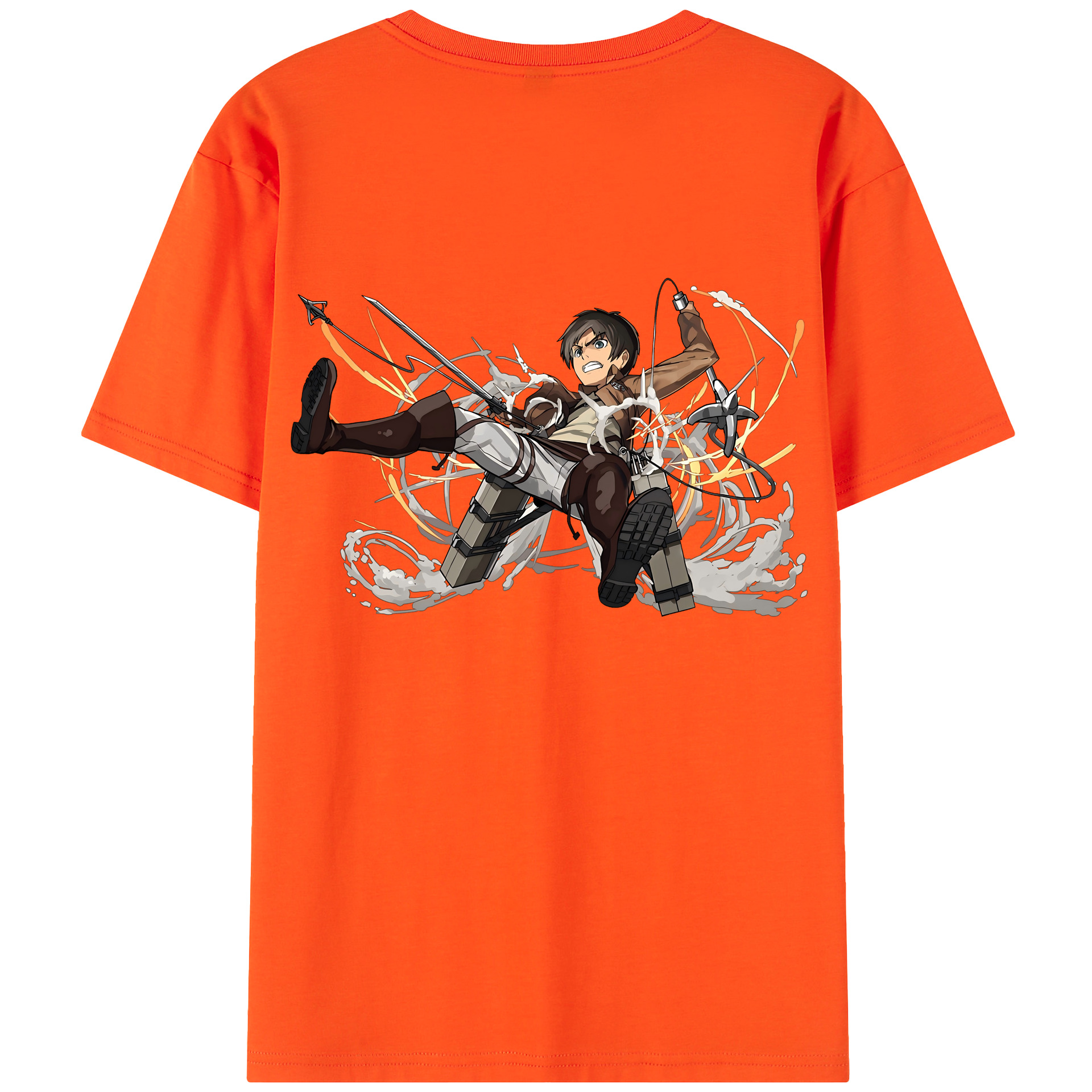 （画像用） 進撃の巨人 エレン･イェーガー Attack on Titan Eren Jäger 綿100％半袖Tシャツ（背面プリント）