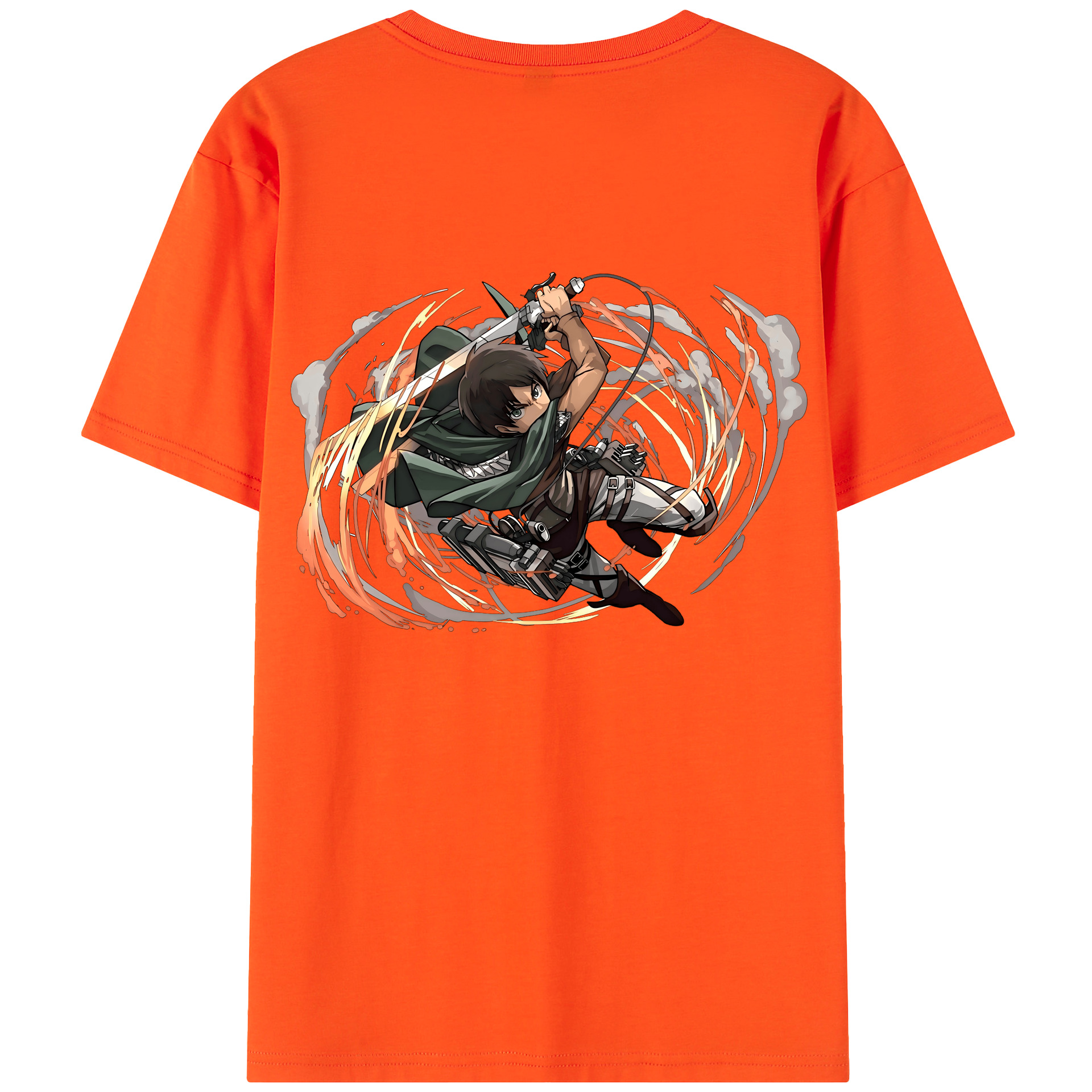 （画像用） 進撃の巨人 エレン･イェーガー Attack on Titan Eren Jäger 綿100％半袖Tシャツ（背面プリント）