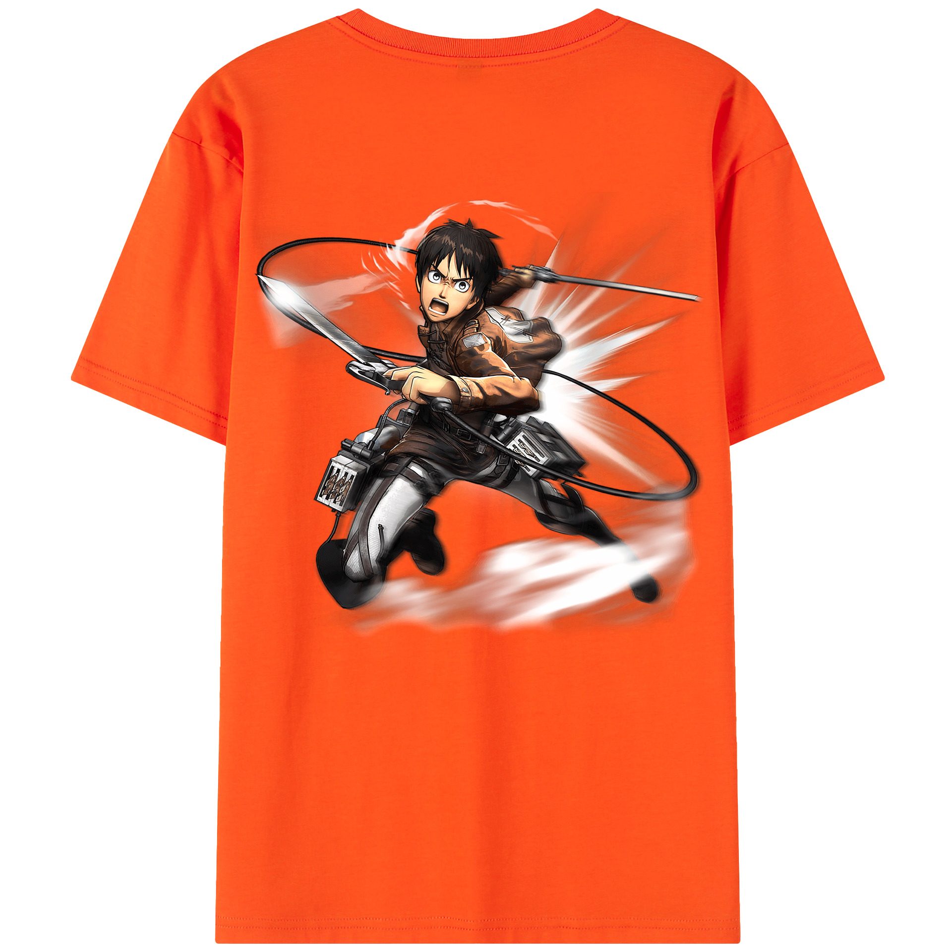（画像用） 進撃の巨人 エレン･イェーガー Attack on Titan Eren Jäger 綿100％半袖Tシャツ（背面プリント）