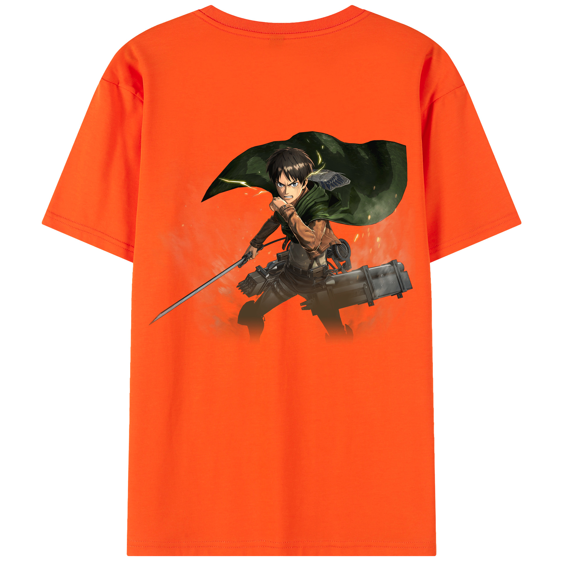 （画像用） 進撃の巨人 エレン･イェーガー Attack on Titan Eren Jäger 綿100％半袖Tシャツ（背面プリント）