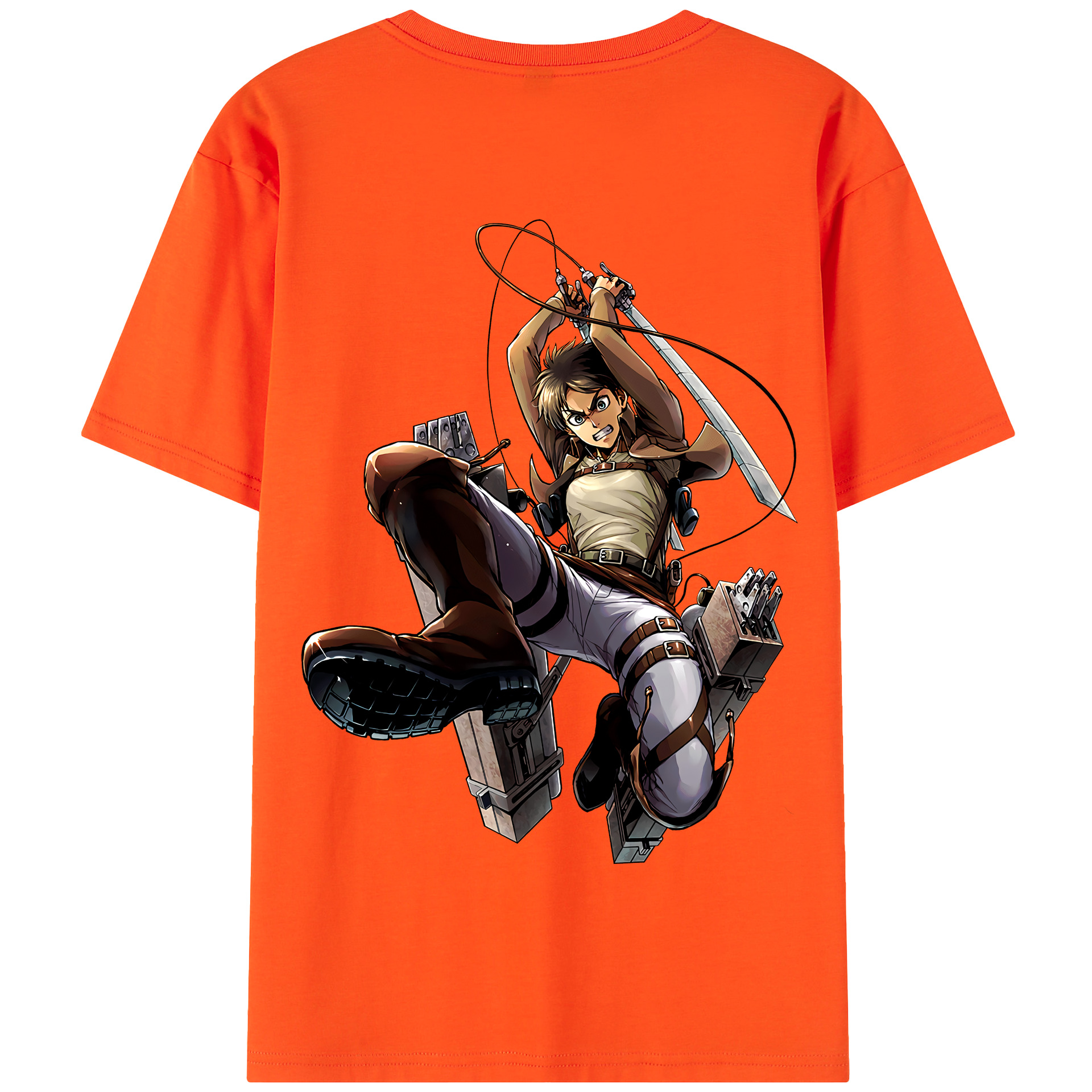 （画像用） 進撃の巨人 エレン･イェーガー Attack on Titan Eren Jäger 綿100％半袖Tシャツ（背面プリント）