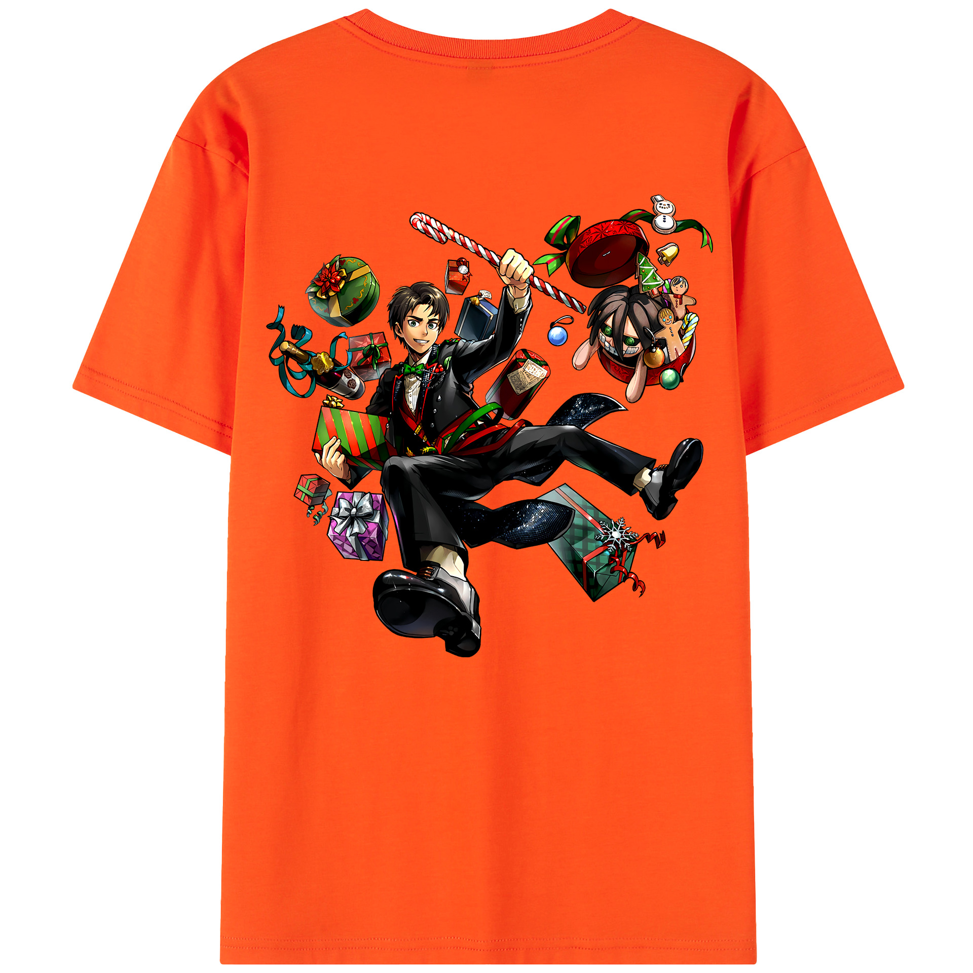 （画像用） 進撃の巨人 エレン･イェーガー Attack on Titan Eren Jäger 綿100％半袖Tシャツ（背面プリント）