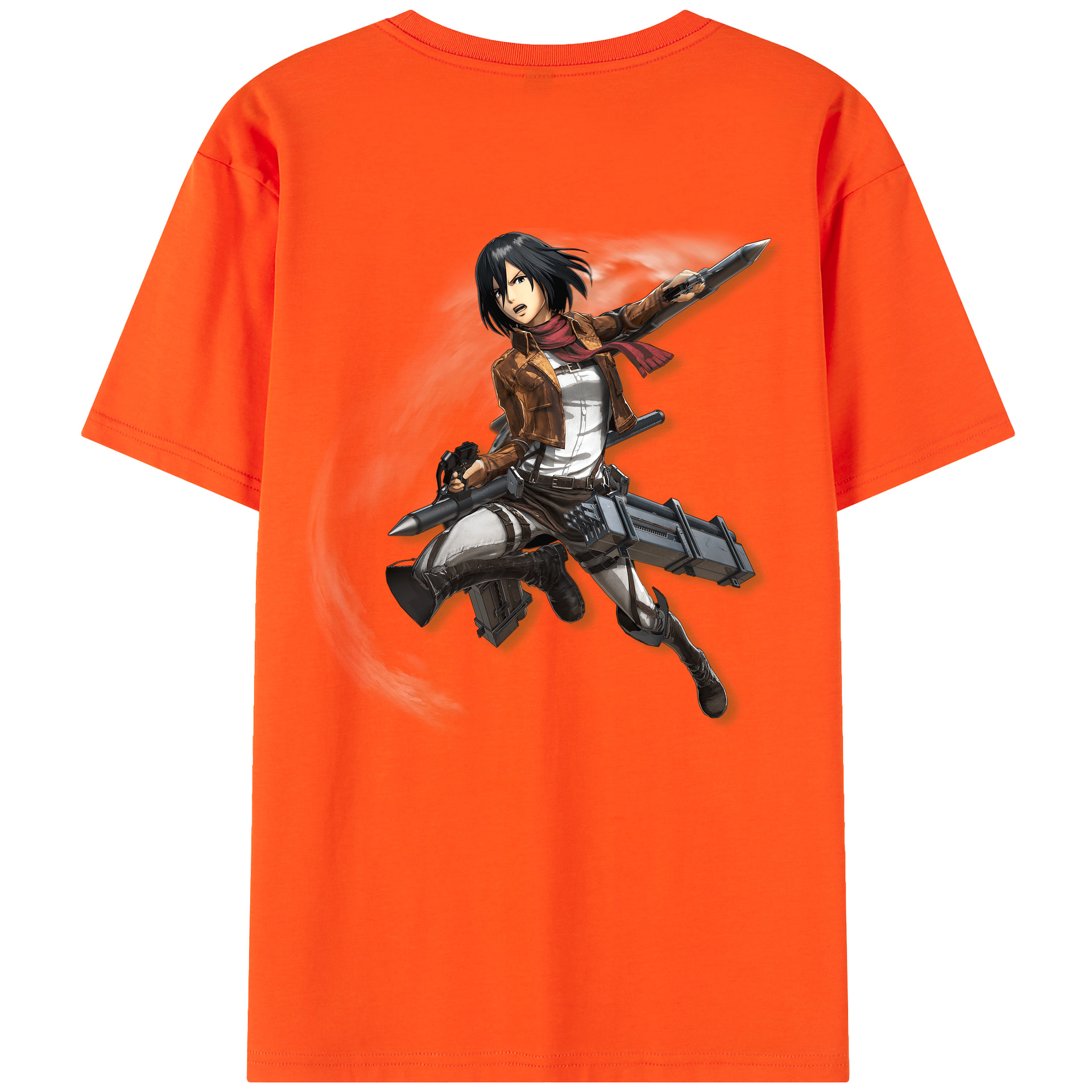 （画像用） 進撃の巨人 ミカサ·アッカーマン Attack on Titan Mikasa Ackerman 綿100％半袖Tシャツ（背面プリント）