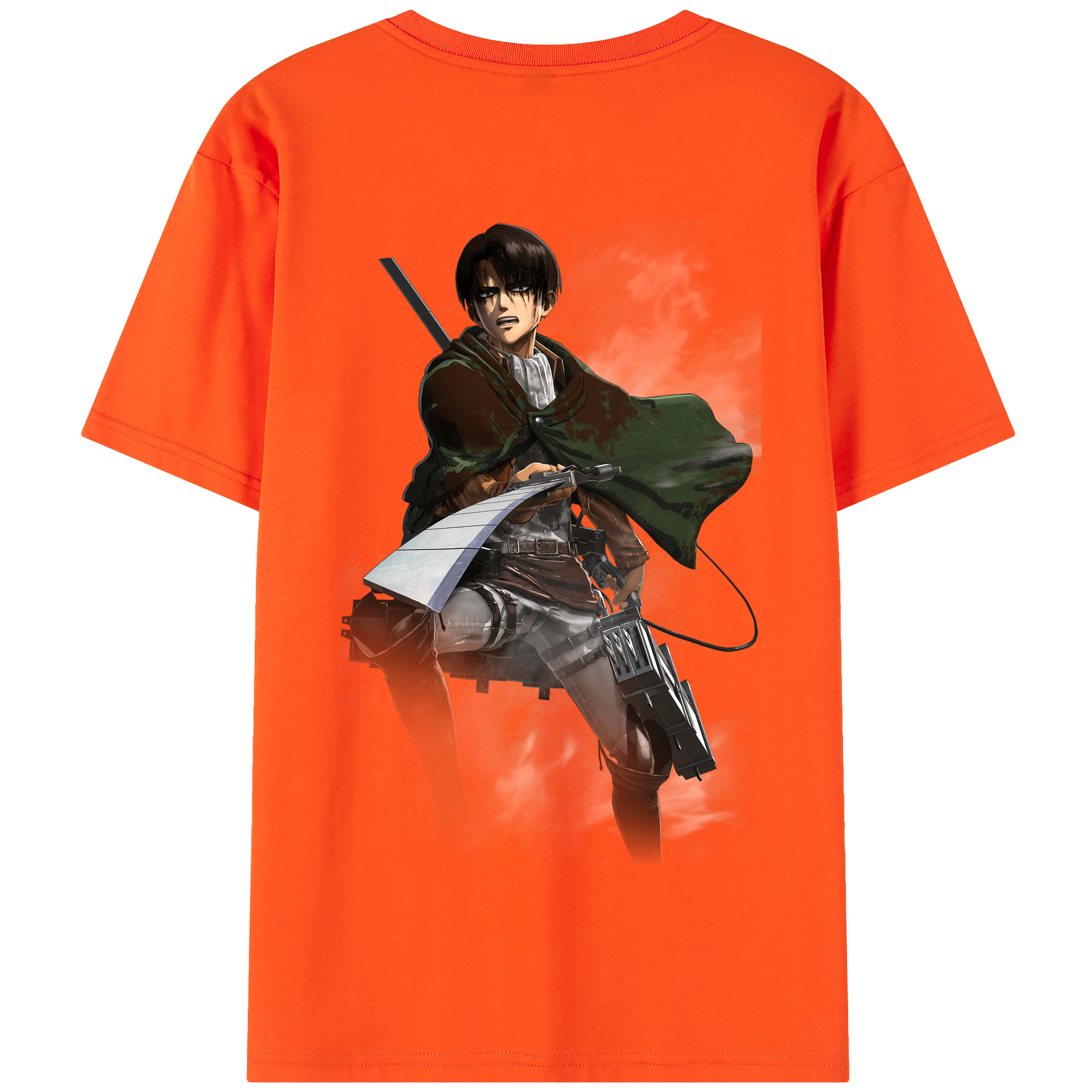 （画像用） 進撃の巨人 リヴァイ·アッカーマン Attack on Titan Levi Ackerman 綿100％半袖Tシャツ（背面プリント）