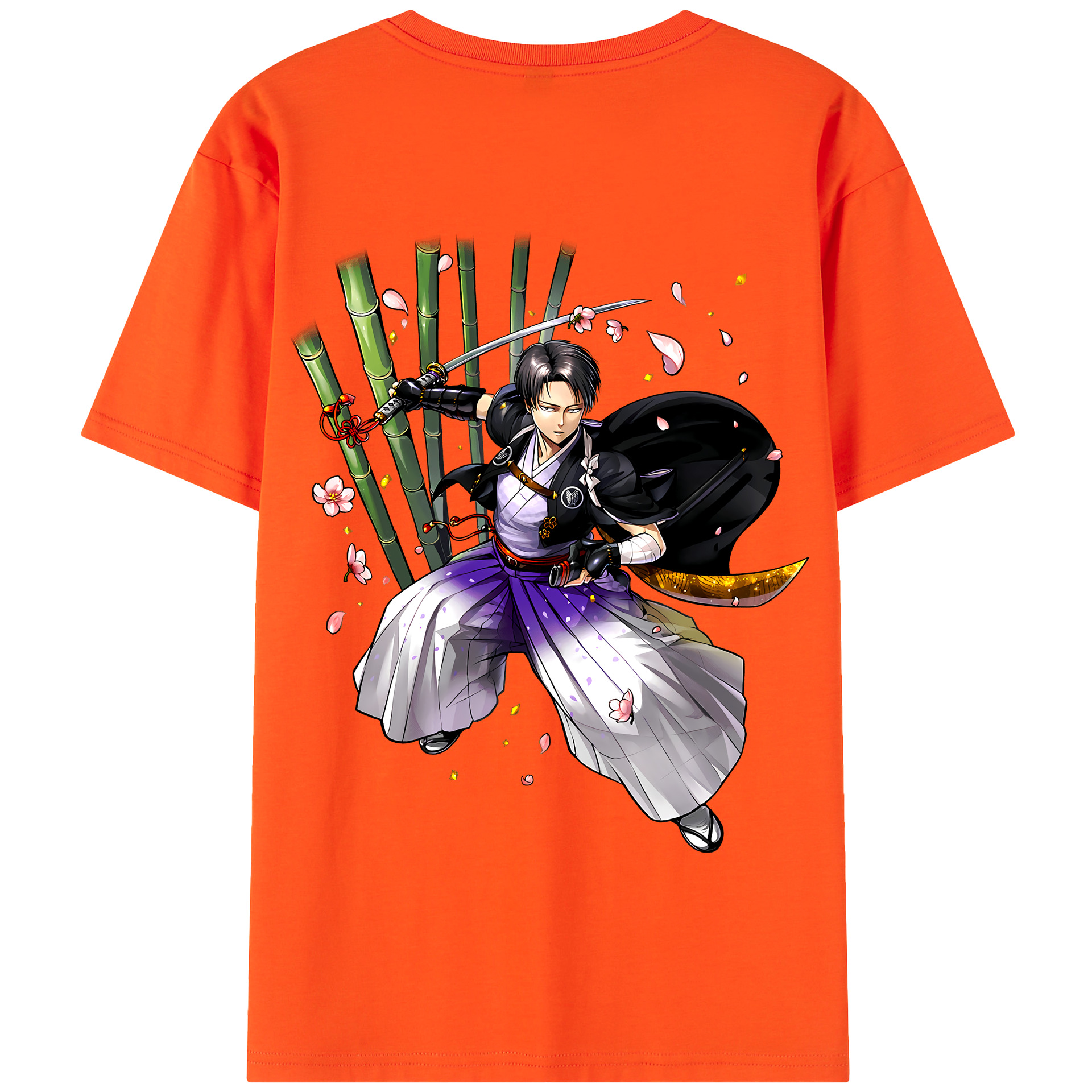 （画像用） 進撃の巨人 リヴァイ·アッカーマン Attack on Titan Levi Ackerman 綿100％半袖Tシャツ（背面プリント）