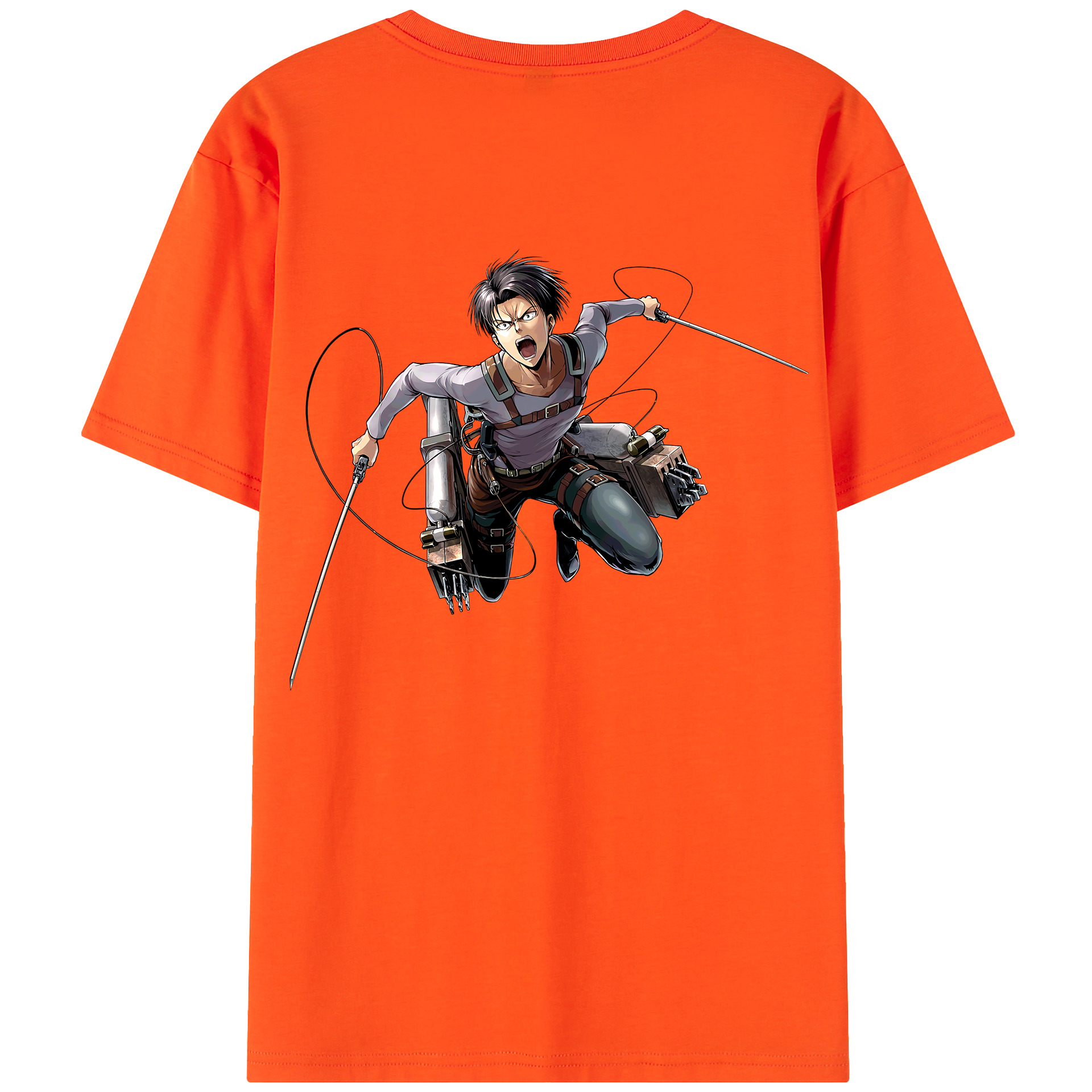 （画像用） 進撃の巨人 リヴァイ·アッカーマン Attack on Titan Levi Ackerman 綿100％半袖Tシャツ（背面プリント）