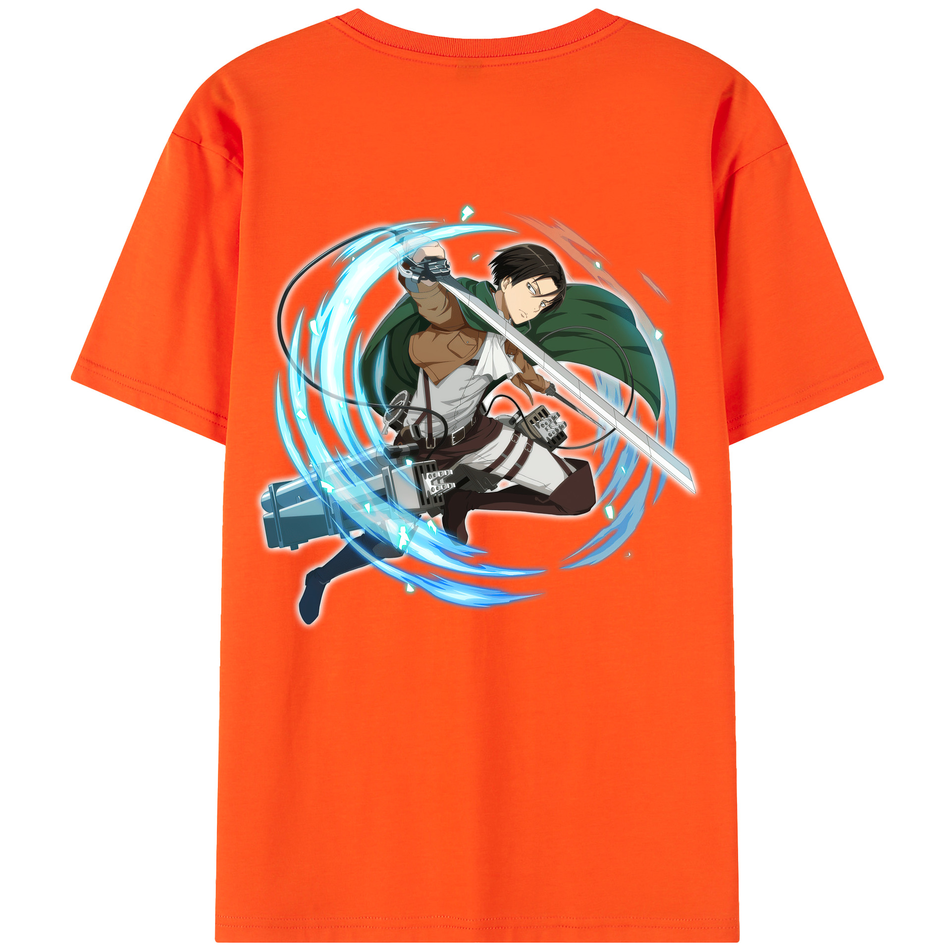 （画像用） 進撃の巨人 リヴァイ·アッカーマン Attack on Titan Levi Ackerman 綿100％半袖Tシャツ（背面プリント）