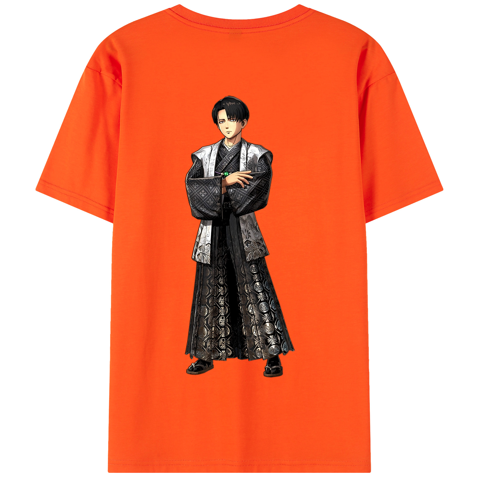 （画像用） 進撃の巨人 リヴァイ·アッカーマン Attack on Titan Levi Ackerman 綿100％半袖Tシャツ（背面プリント）