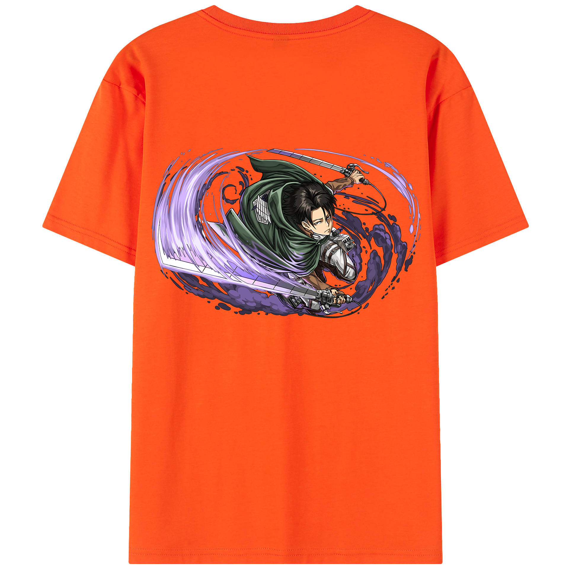 （画像用） 進撃の巨人 リヴァイ·アッカーマン Attack on Titan Levi Ackerman 綿100％半袖Tシャツ（背面プリント）
