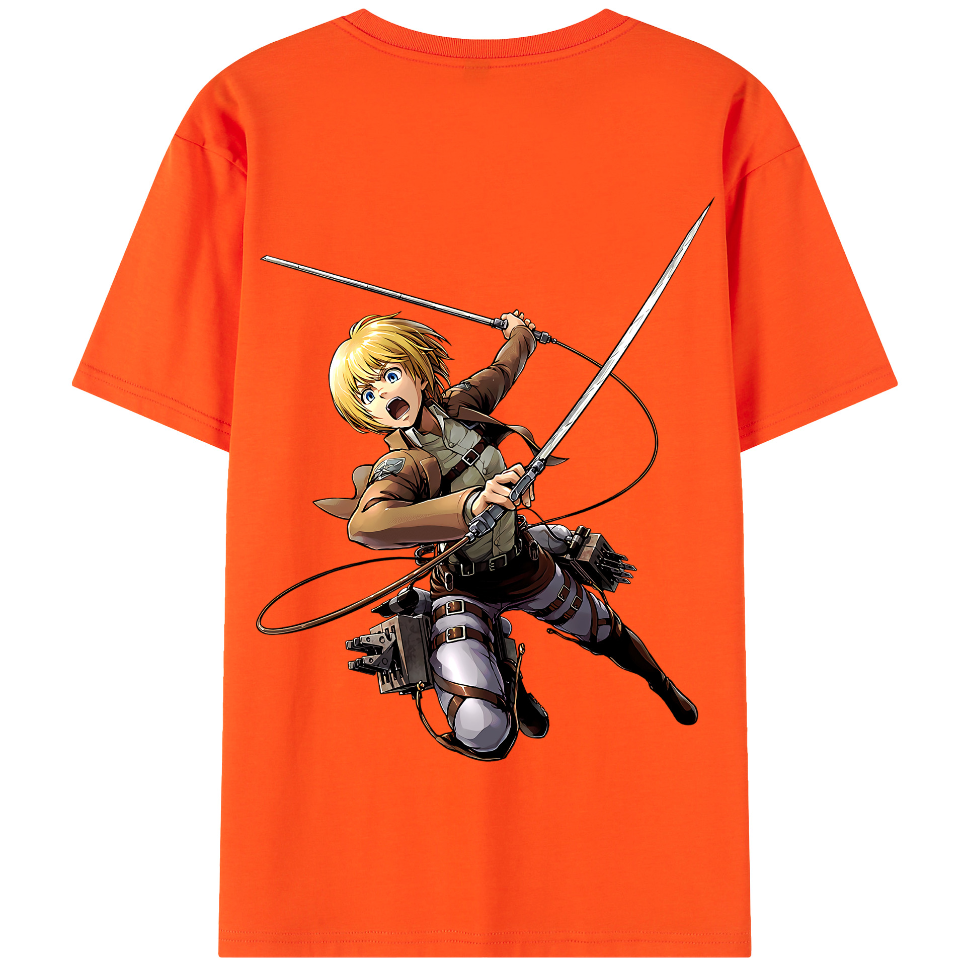 （画像用） 進撃の巨人 アルミン·アルレルト Attack on Titan Armin Arlert 綿100％半袖Tシャツ（背面プリント）