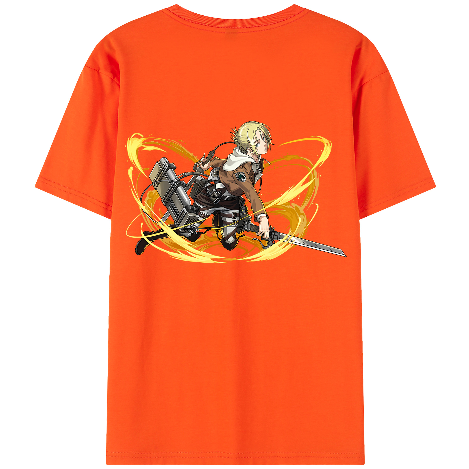 （画像用） 進撃の巨人 アニ・レオンハート Attack on Titan Annie Leonhart 綿100％半袖Tシャツ（背面プリント）