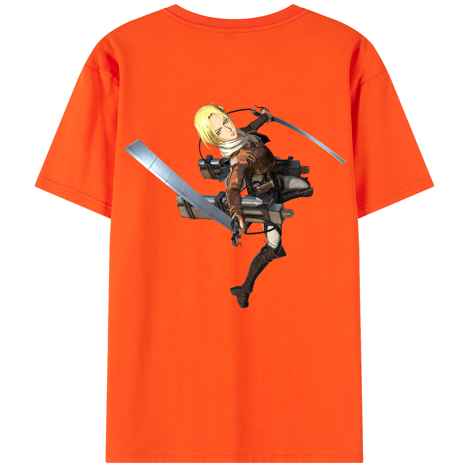 （画像用） 進撃の巨人 アニ・レオンハート Attack on Titan Annie Leonhart 綿100％半袖Tシャツ（背面プリント）